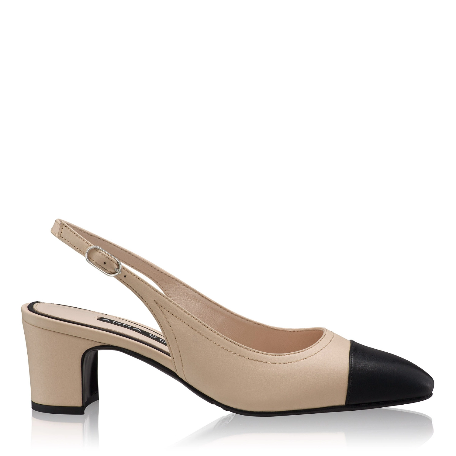 Imagine Pantofi Decupati Dama 8493 Vitello Sabbia+Negru