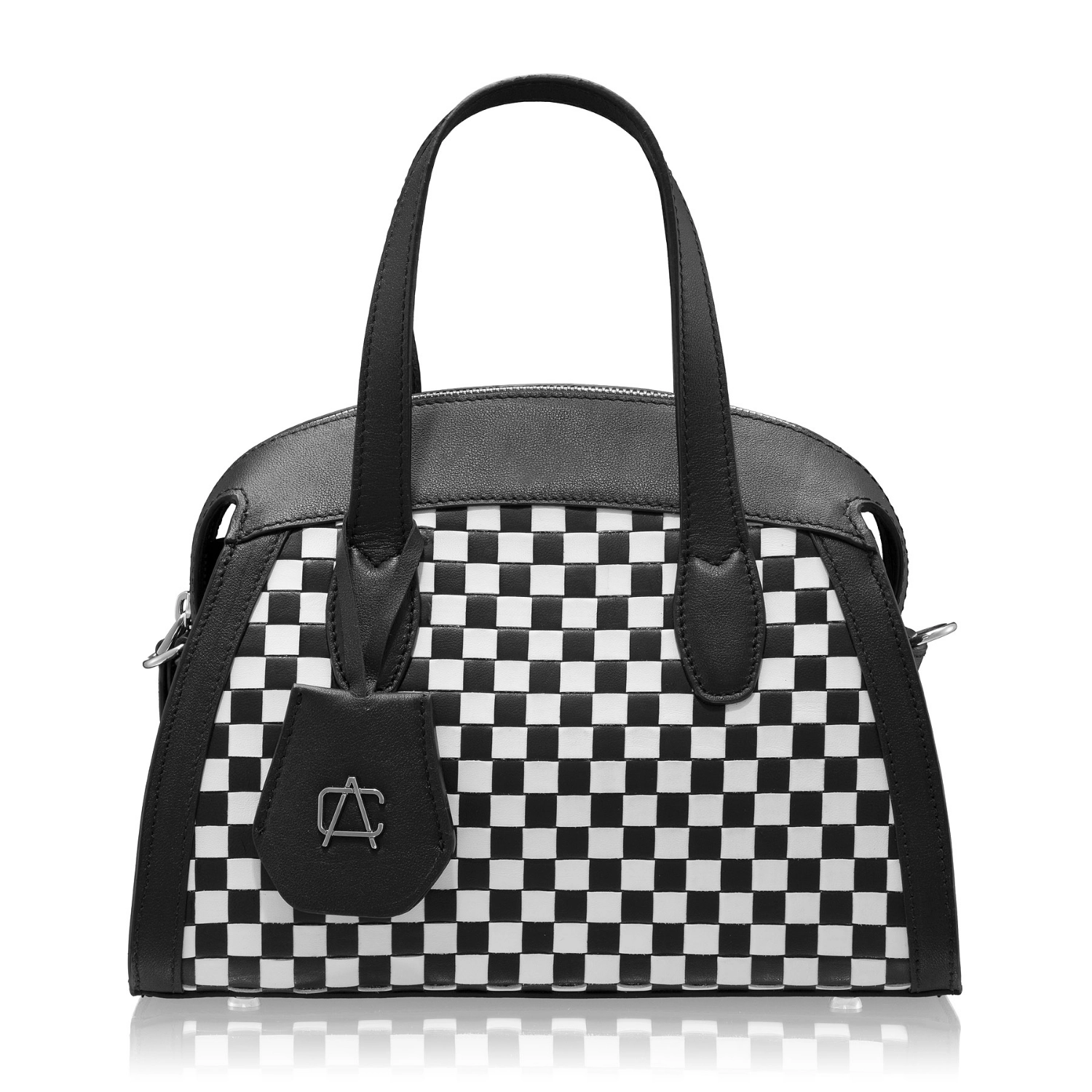 Imagine Geanta dama de mana CORELIA 01 INTR ALB+VIT NEGRU