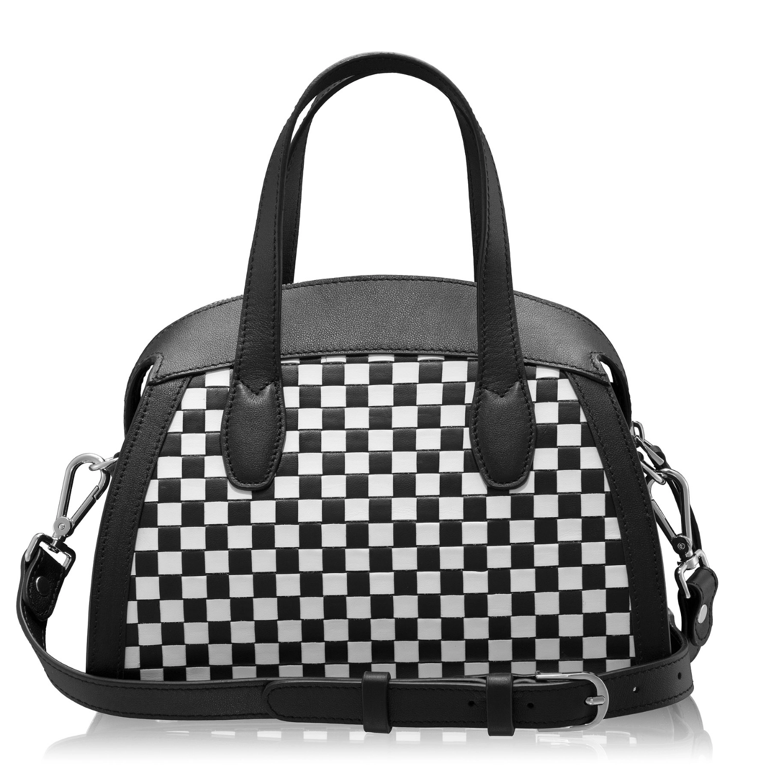 Imagine Geanta dama de mana CORELIA 01 INTR ALB+VIT NEGRU