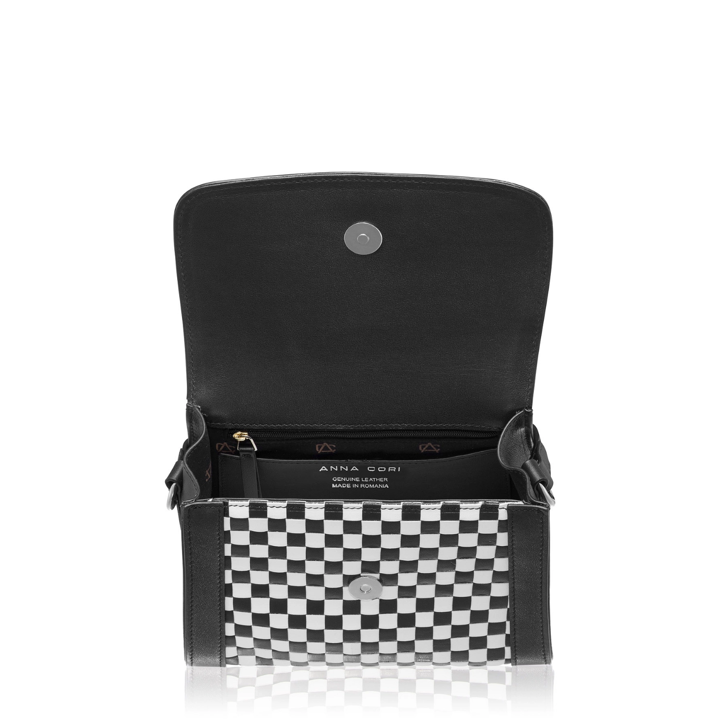 Imagine Geanta dama de umar CORELIA 02 INTR ALB+VIT NEGRU