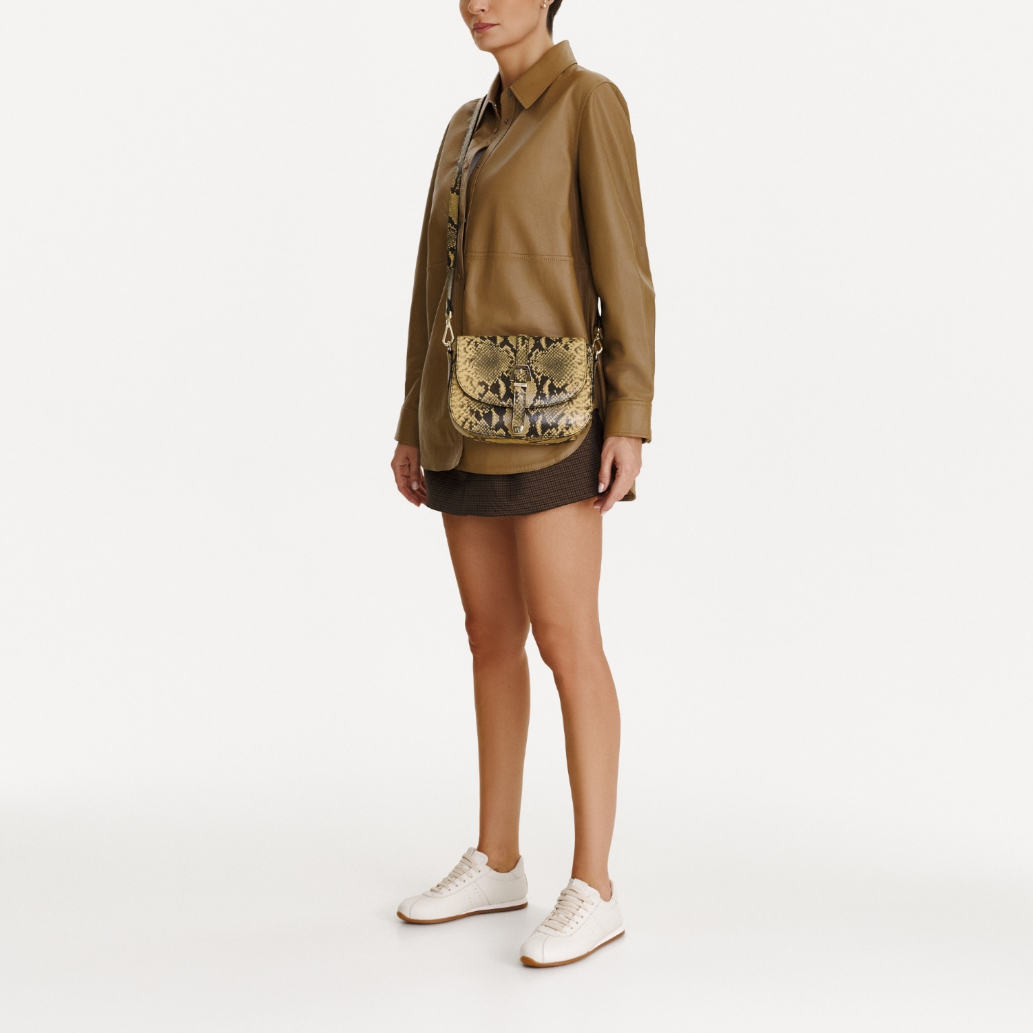 Imagine Geanta dama de umar MARIEL 02 PITONE GALBEN