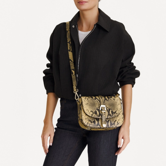 Geanta dama de umar MARIEL 02 PITONE GALBEN