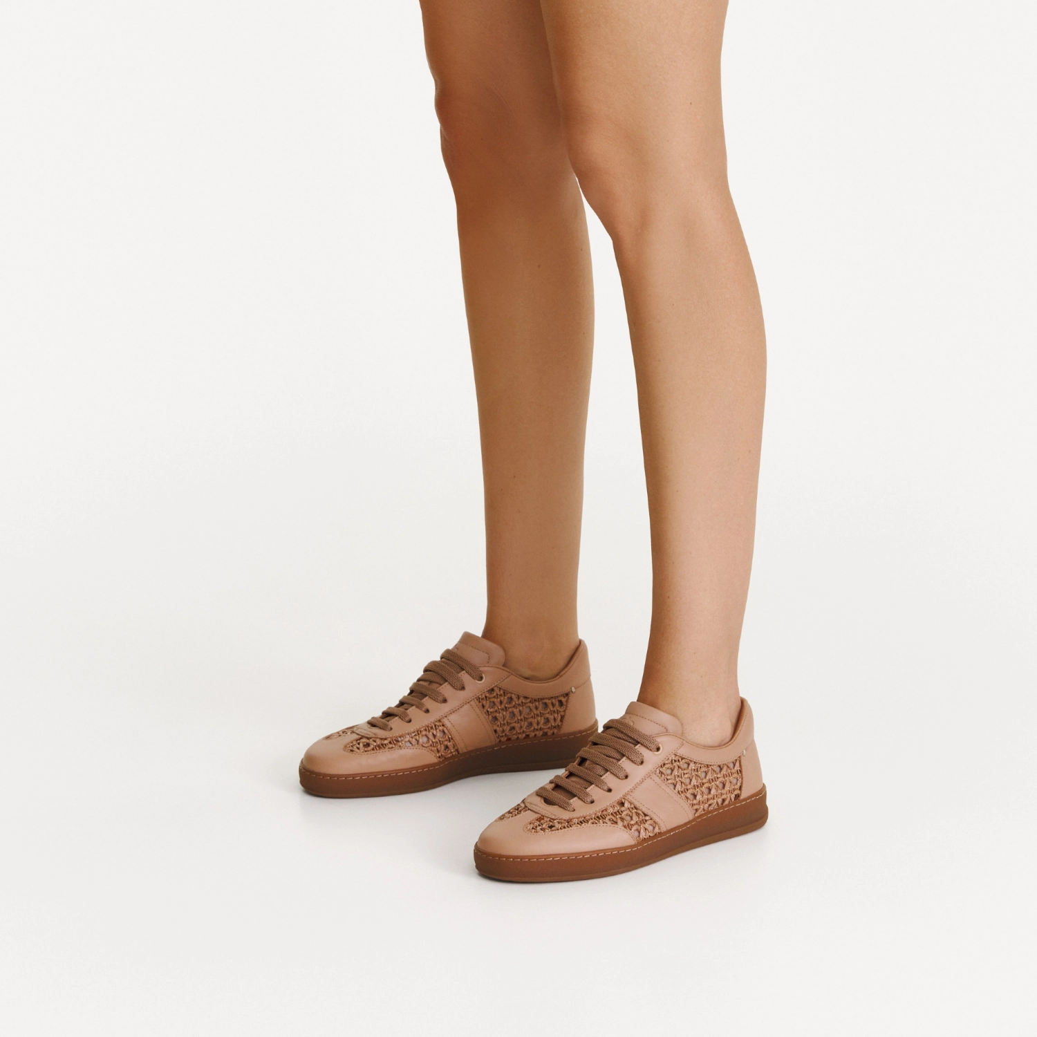 Imagine Pantofi Sport Dama 8385 Vitello+Intreccio Poudre