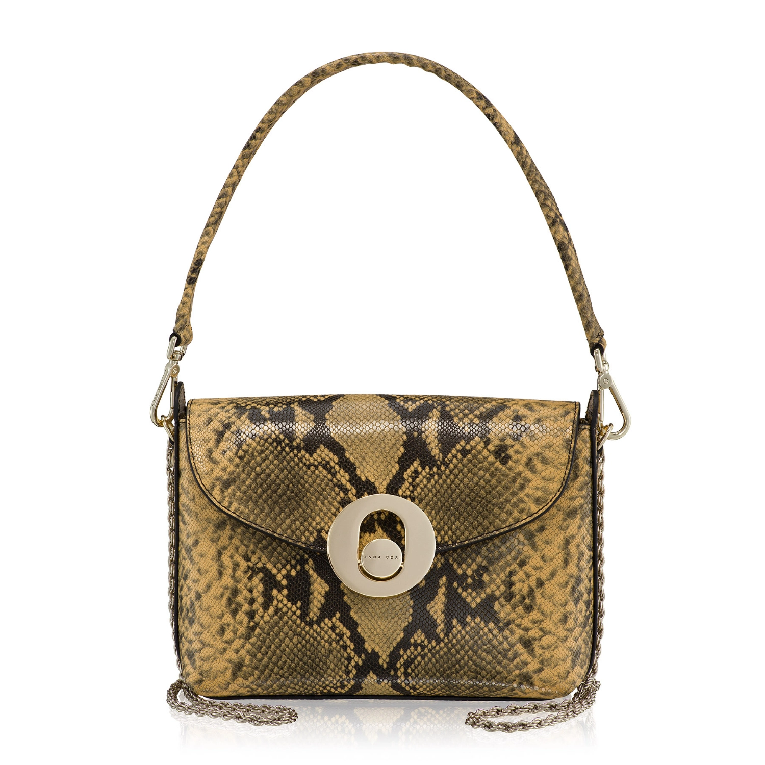 Imagine Geanta dama de umar KARMA PITONE GALBEN