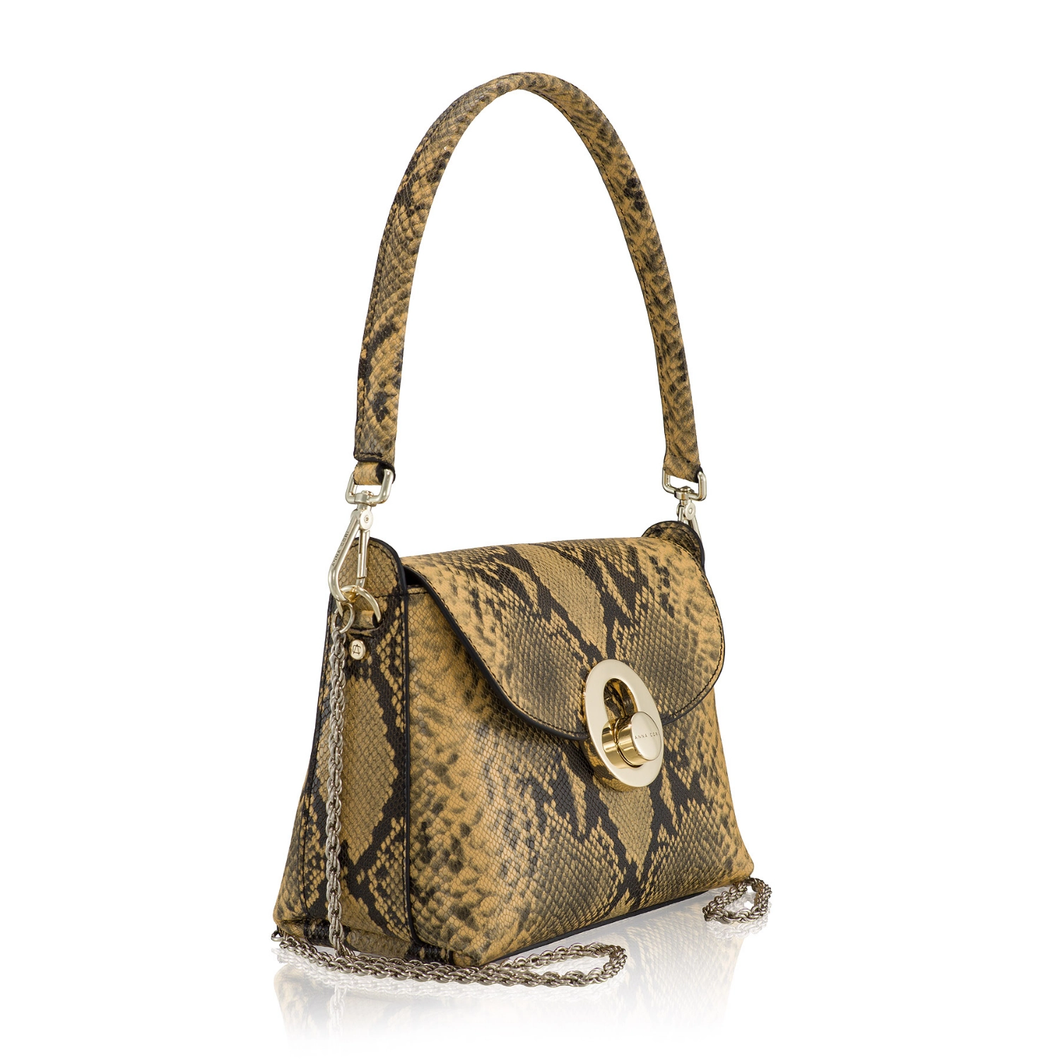 Imagine Geanta dama de umar KARMA PITONE GALBEN