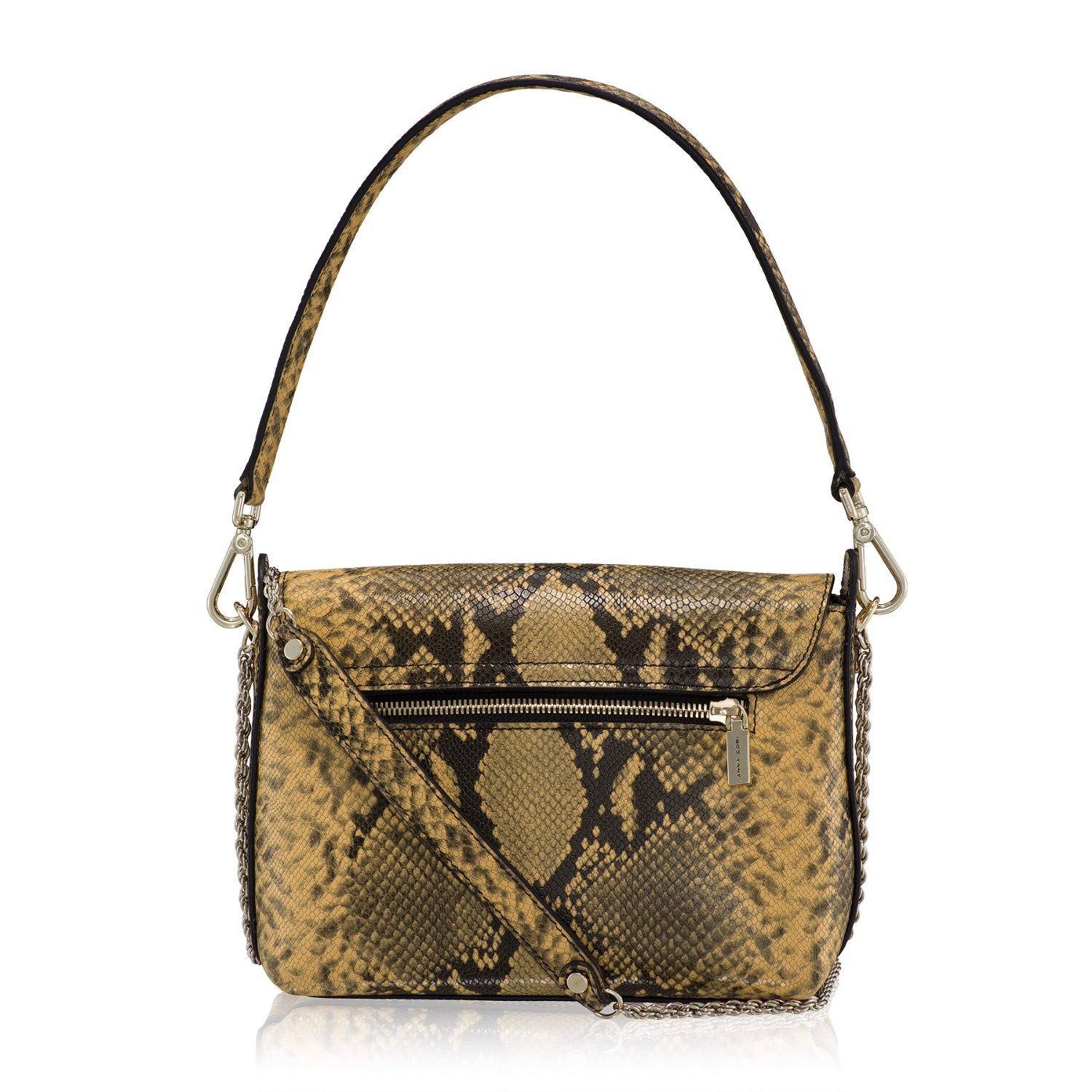 Imagine Geanta dama de umar KARMA PITONE GALBEN