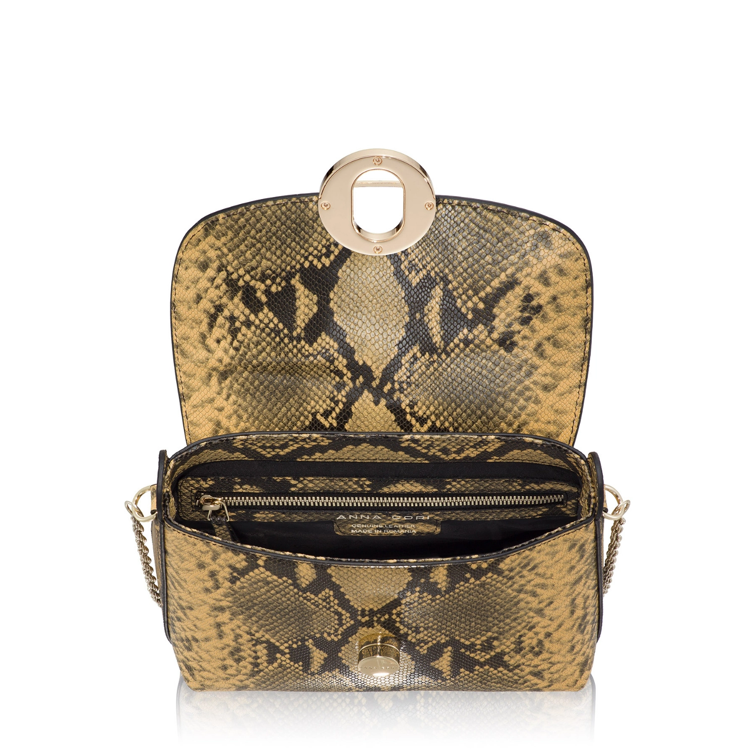 Imagine Geanta dama de umar KARMA PITONE GALBEN