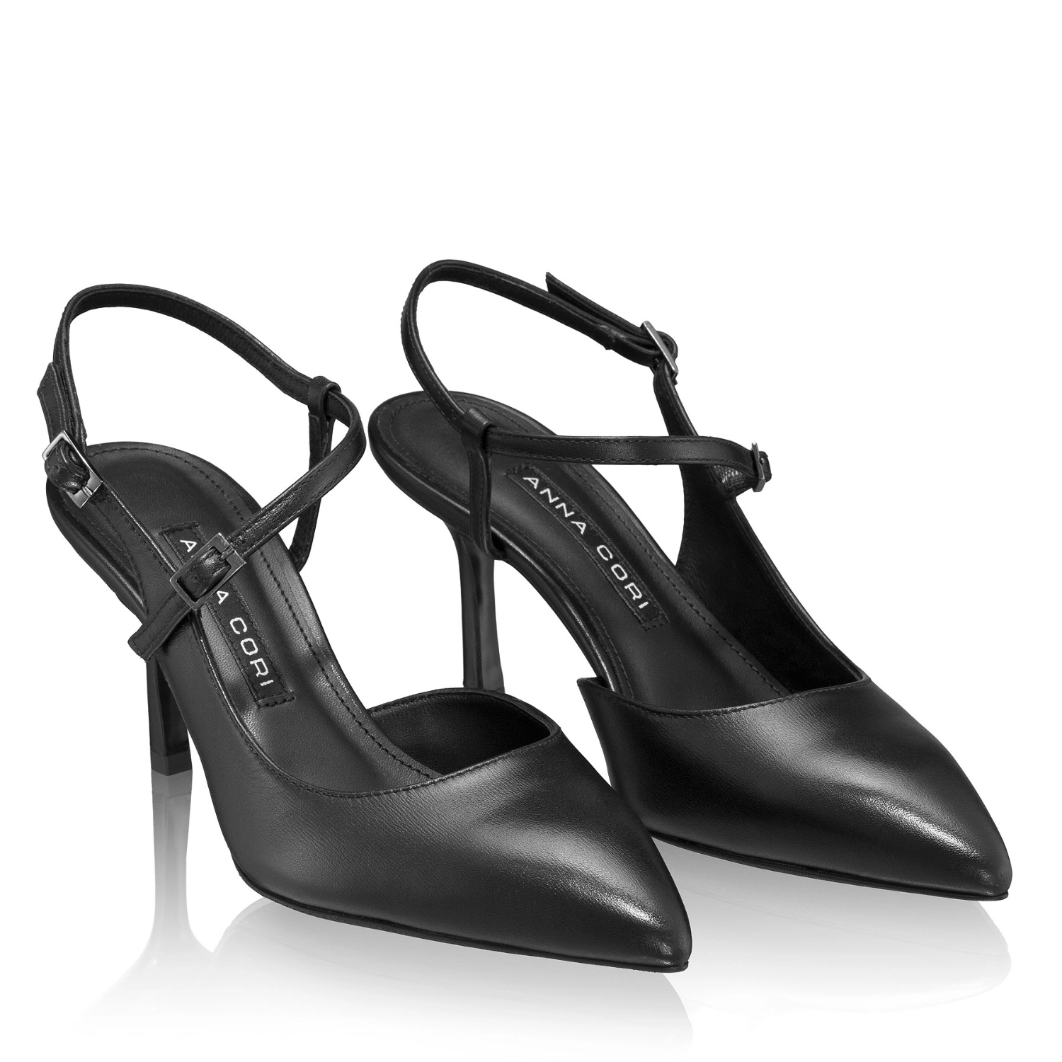 Imagine Pantofi Decupati Dama 8460 Vitello Negru