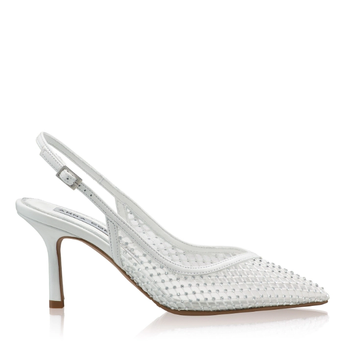 Picture of Mid-heel Slingback Pumps 8450 Vitello+Rete White