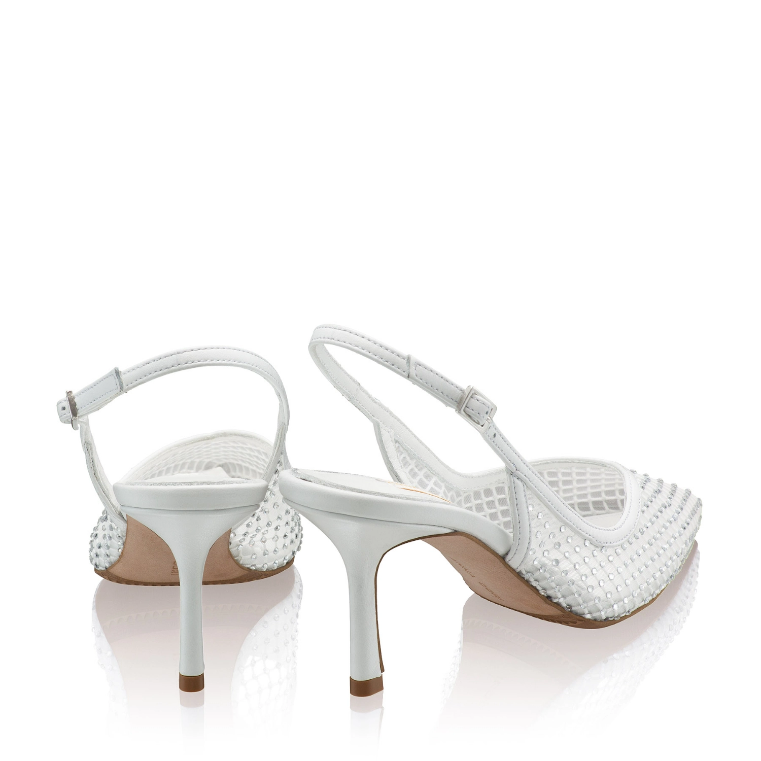 Picture of Mid-heel Slingback Pumps 8450 Vitello+Rete White