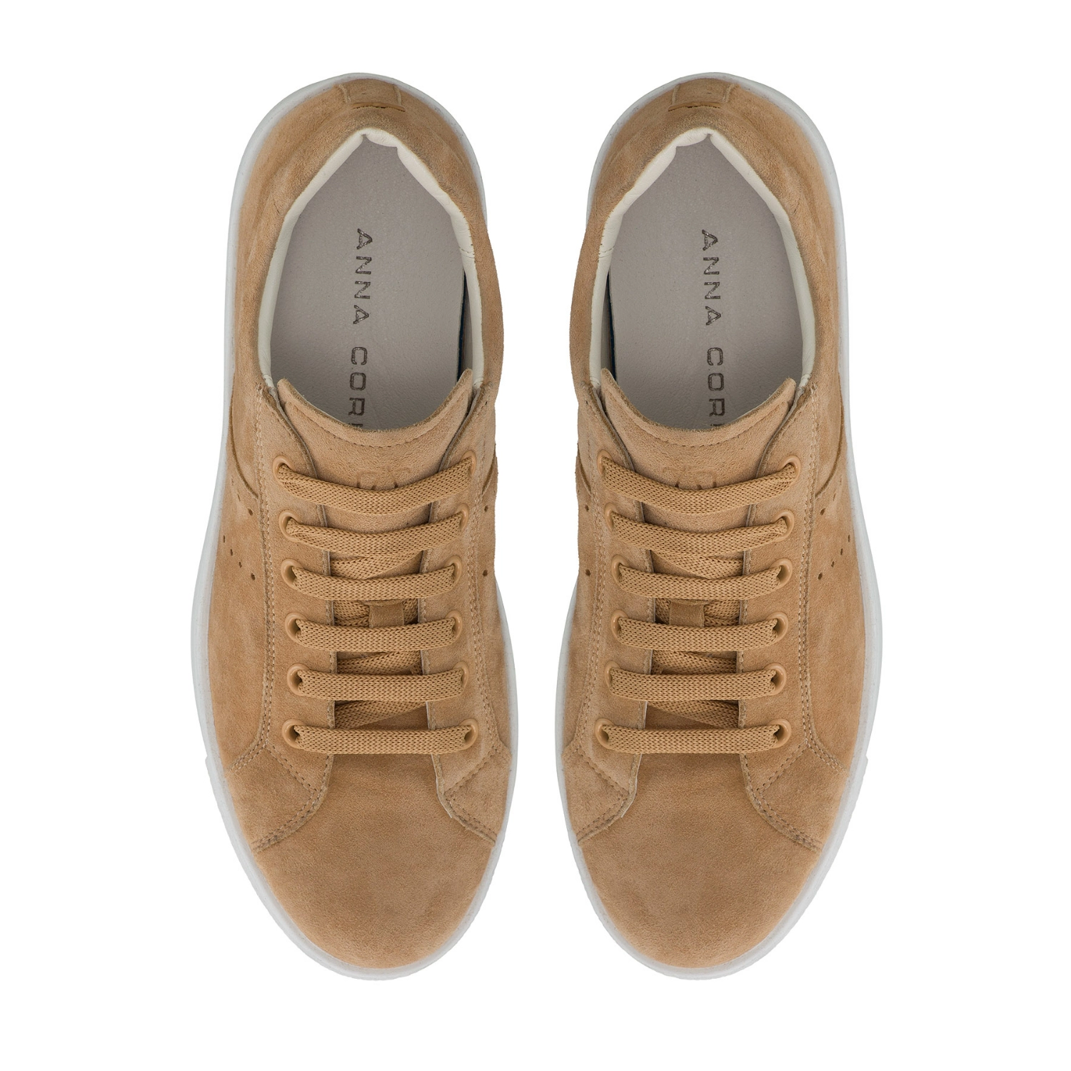 Picture of Women Leather Sport Shoes 8330 Camoscio Beige