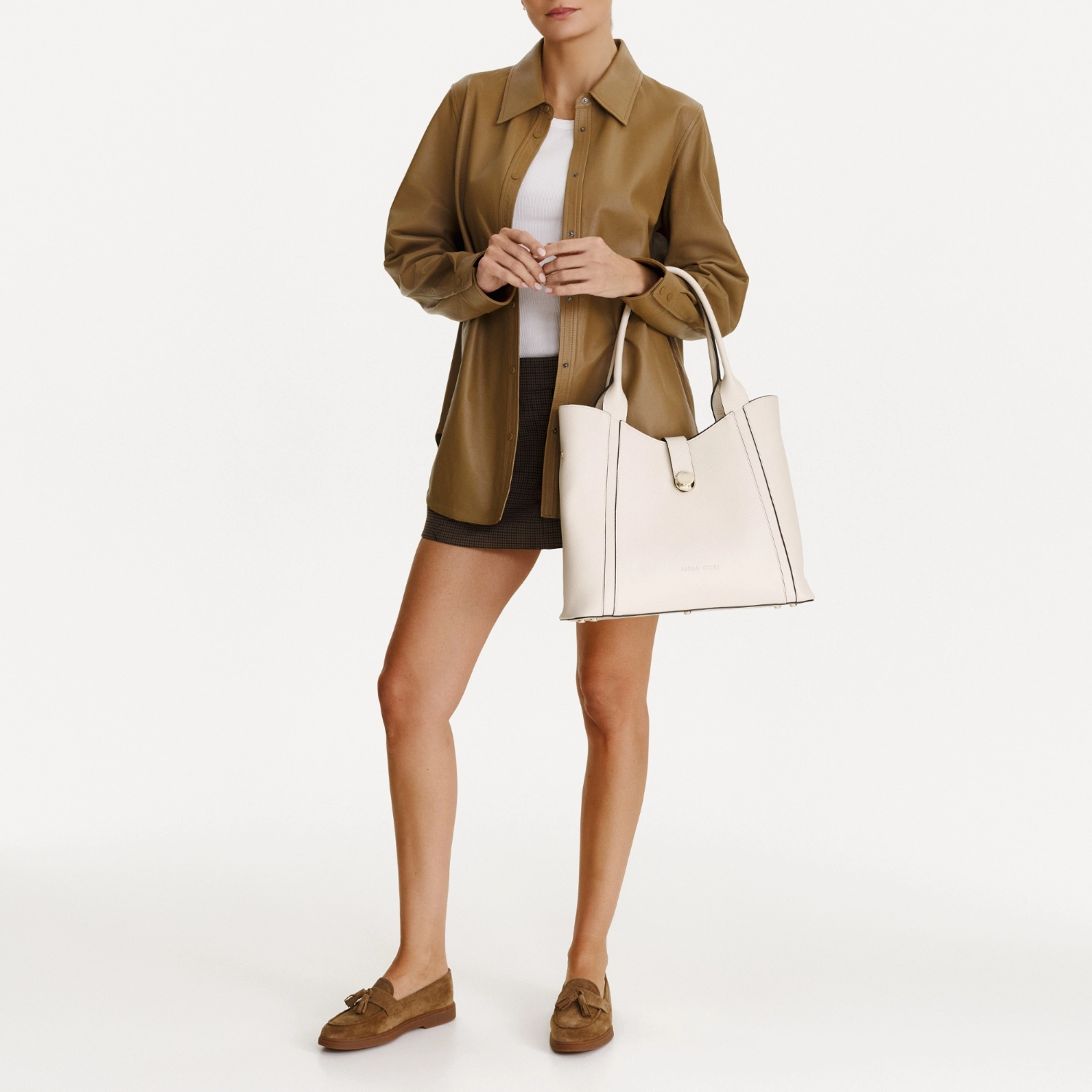 Imagine Geanta dama de umar GOLDA 02 VITELLO STAMP PANNA