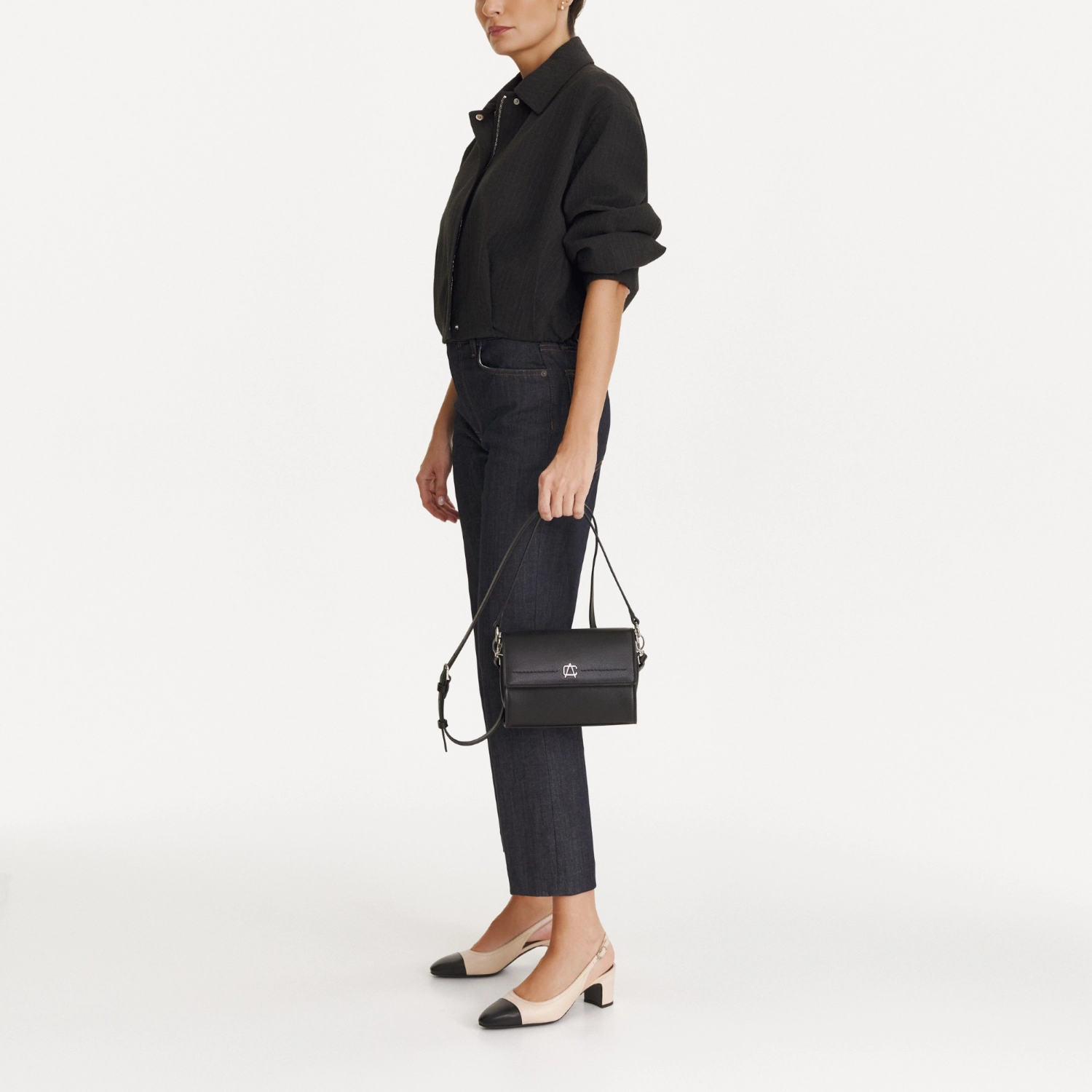 Imagine Geanta dama de umar IRISA 01 VITELLO STAMP NEGRU