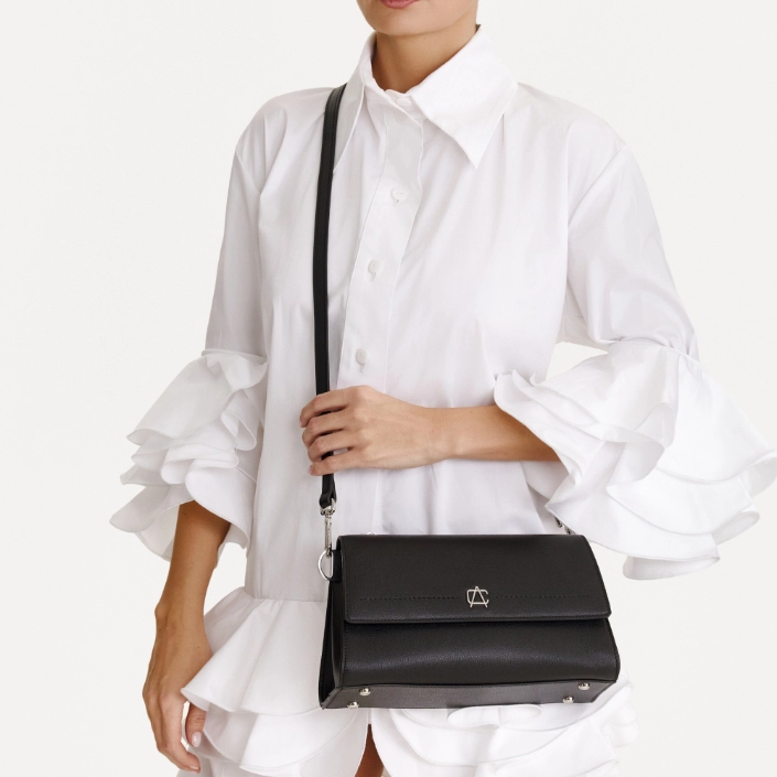 Geanta dama de Umar IRISA 02 VITELLO STAMP NEGRU