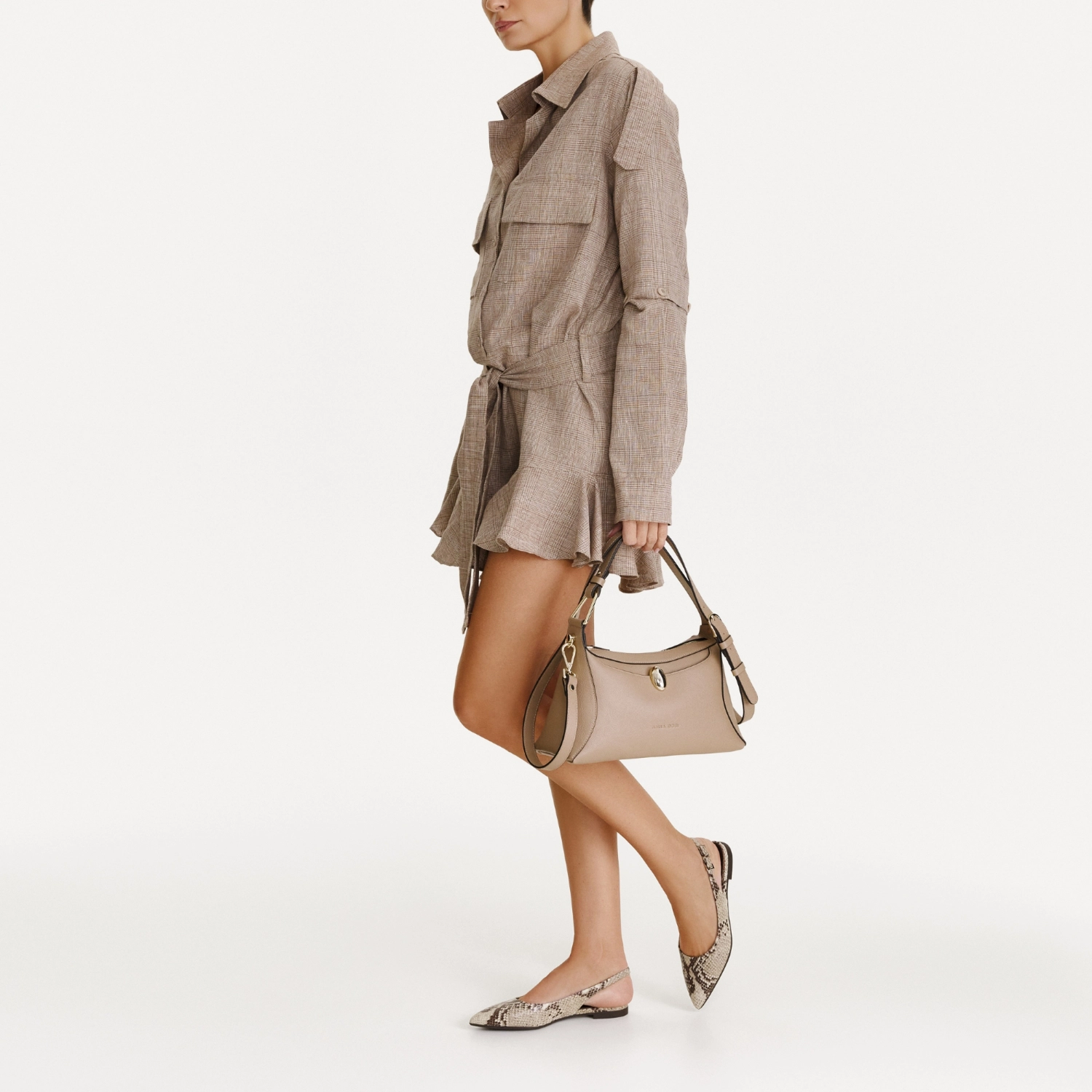 Picture of Women Leather Handbag LIORA 01 VITELLO STAMP BEIGE