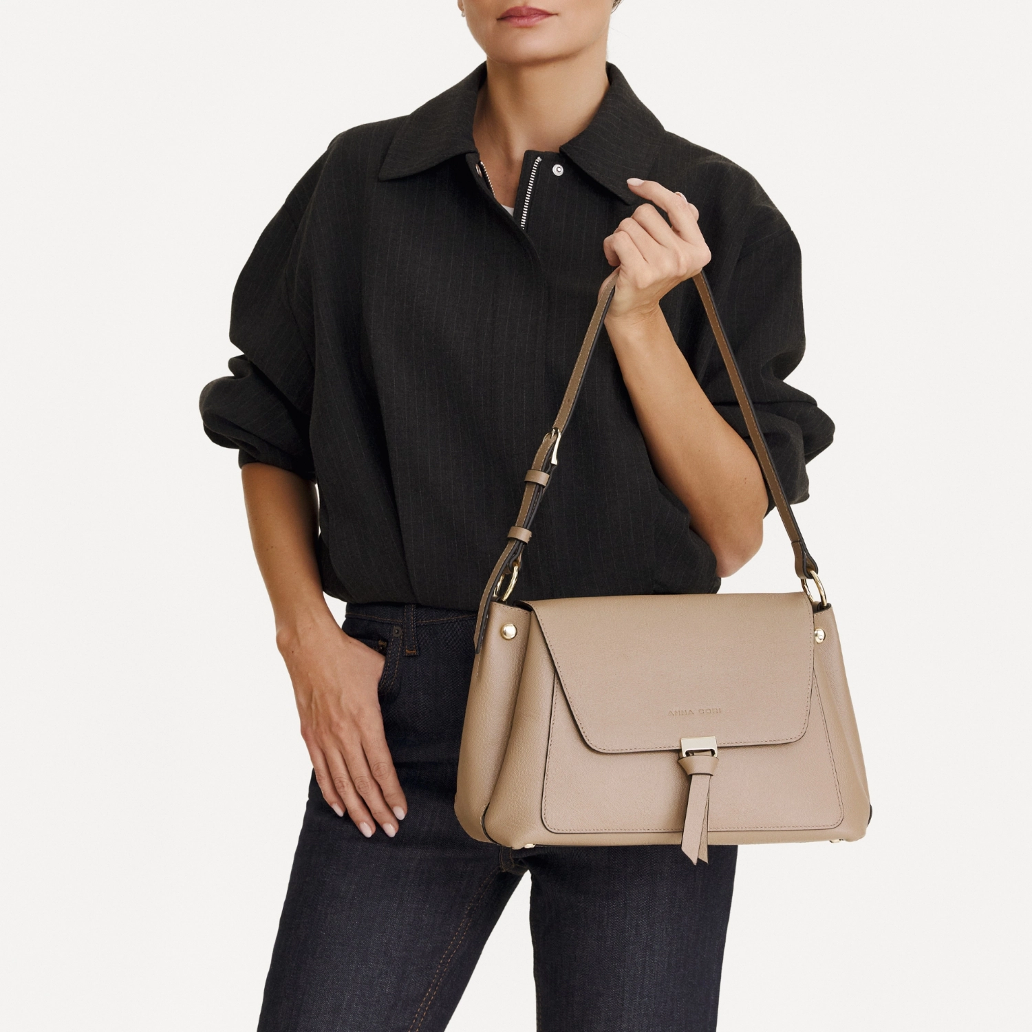 Imagine Geanta dama de umar HELGA 01 VITELLO STAMP BEJ