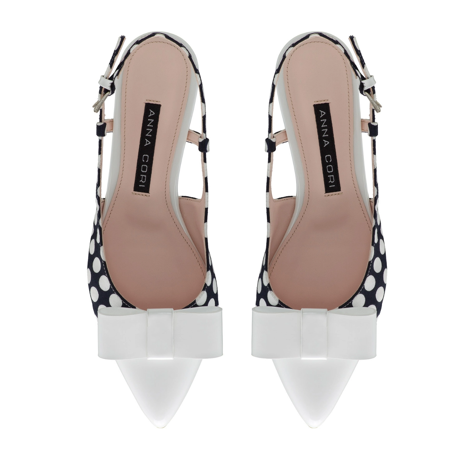 Imagine Balerini Dama 8384 Tesut Pois+Lac Alb