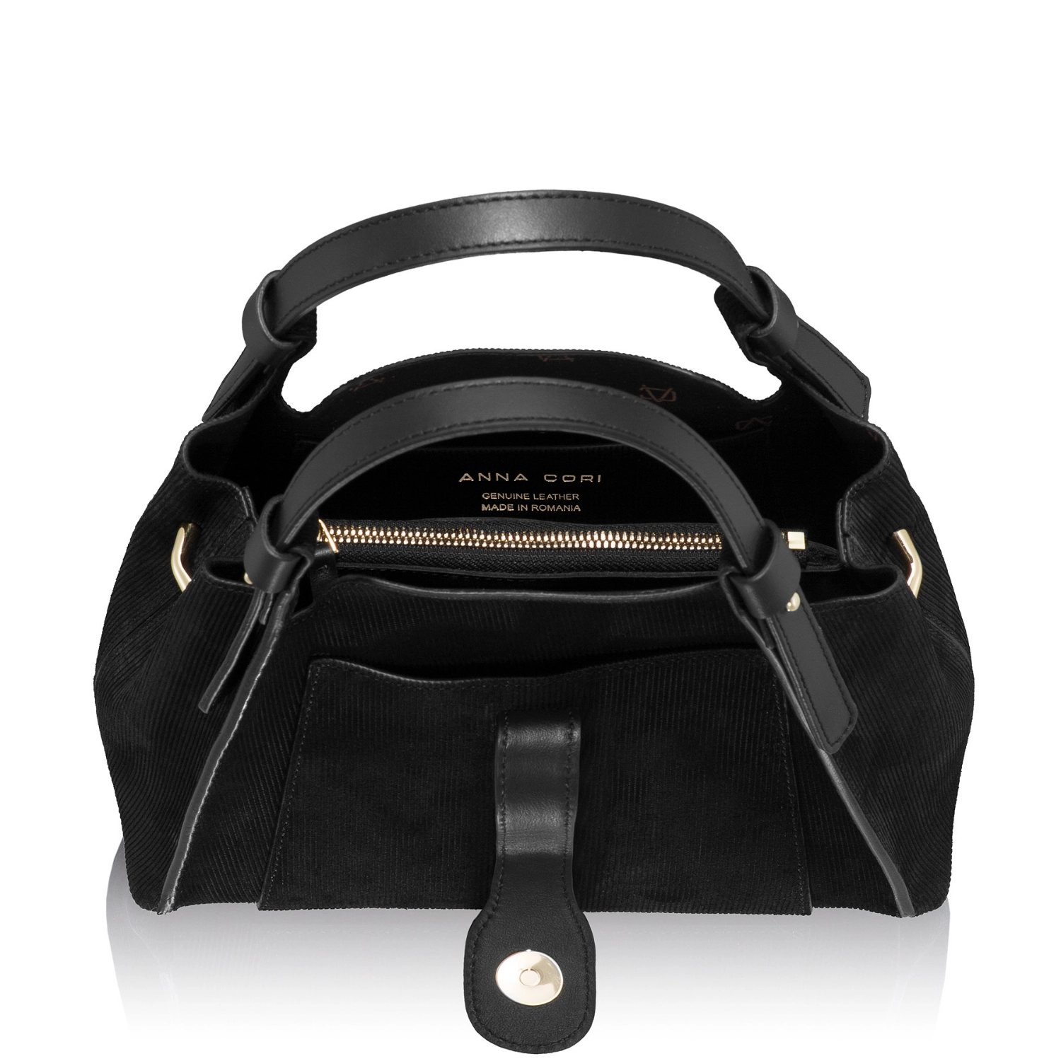 Picture of Women Leather Handbag BLUMA 01 CRST REIAT+VIT BLACK