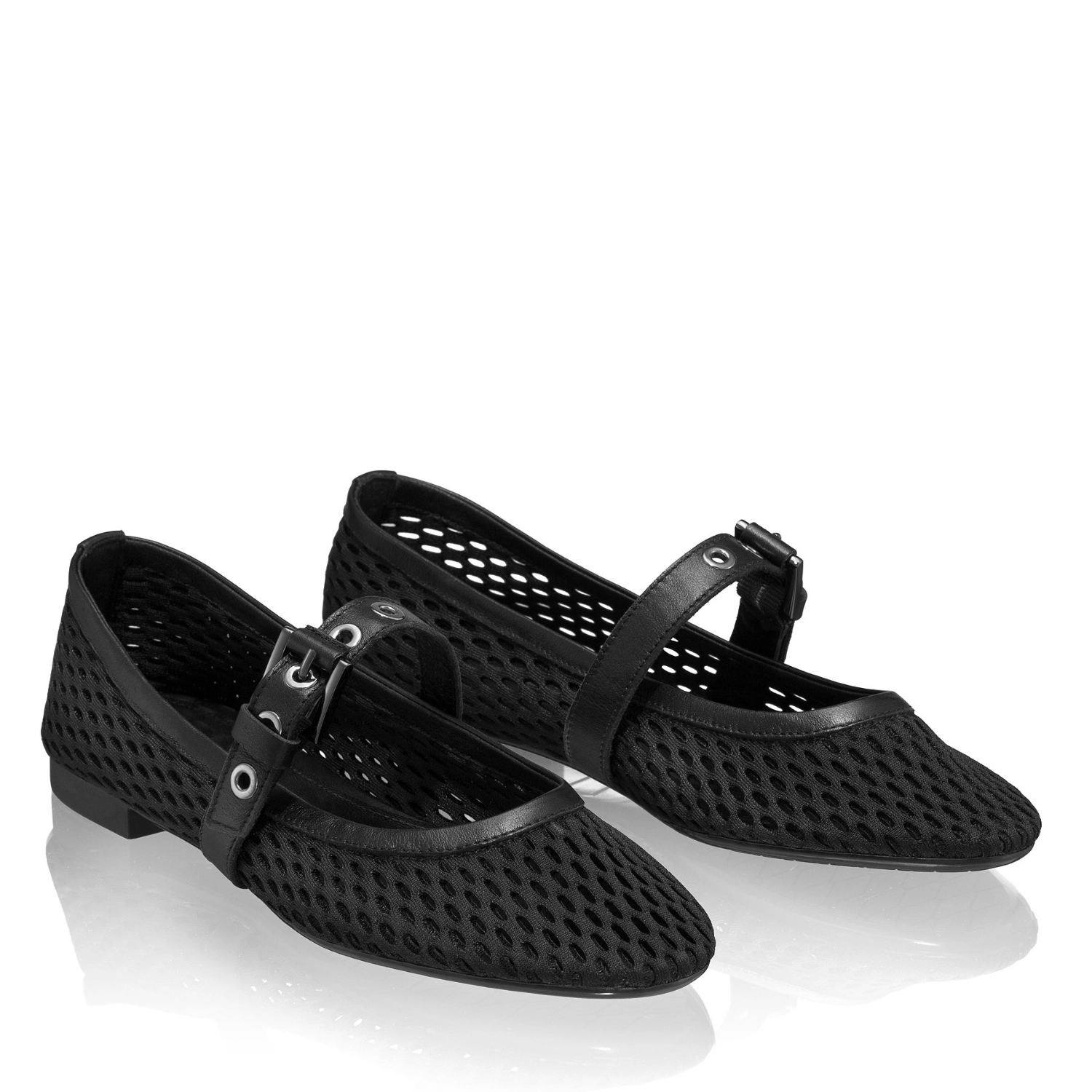 Picture of Women's Ballerinas 8405 Vitello+Rete Black