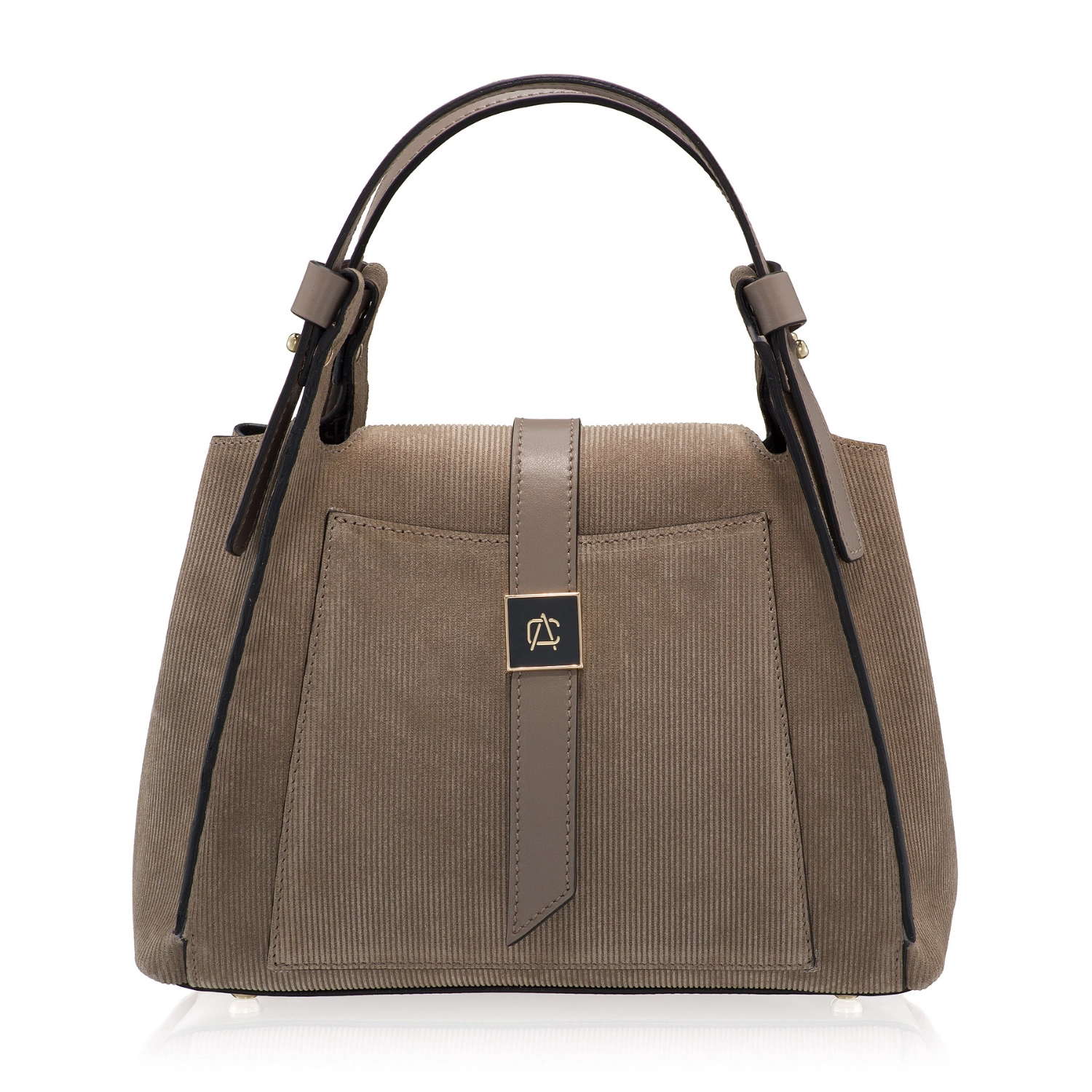 Picture of Women Leather Handbag BLUMA 01 CRST RAIAT+VIT TAUPE