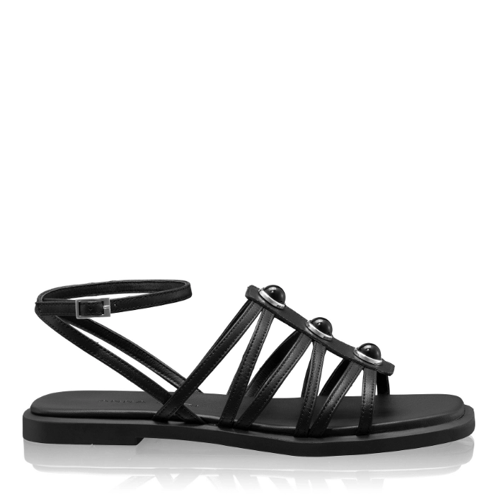 Picture of Women Leather Sandals 8365 Vitello Black