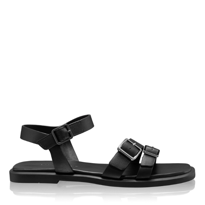 Picture of Women Leather Sandals 8356 Vitello Black