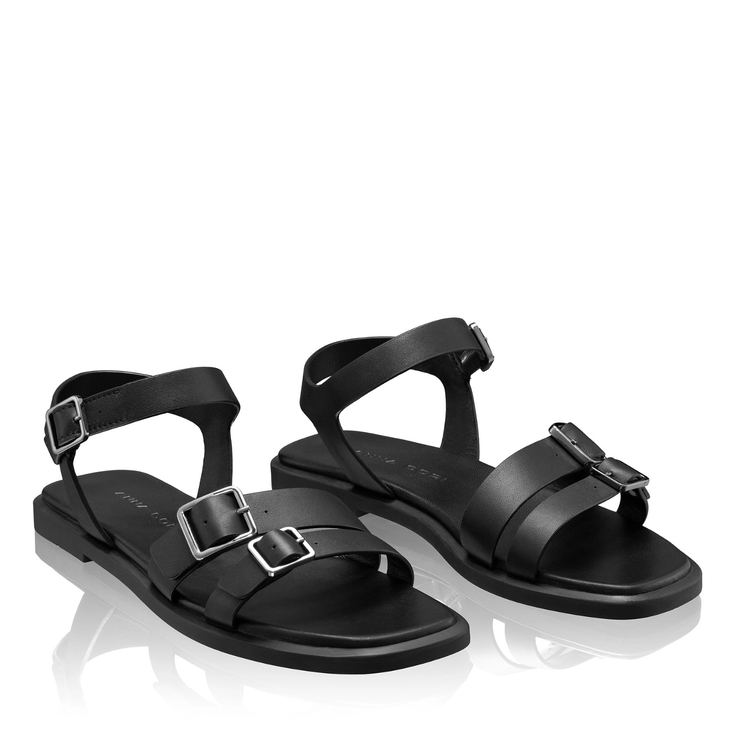 Picture of Women Leather Sandals 8356 Vitello Black