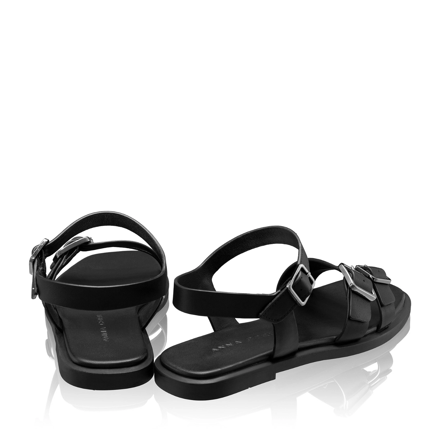 Picture of Women Leather Sandals 8356 Vitello Black