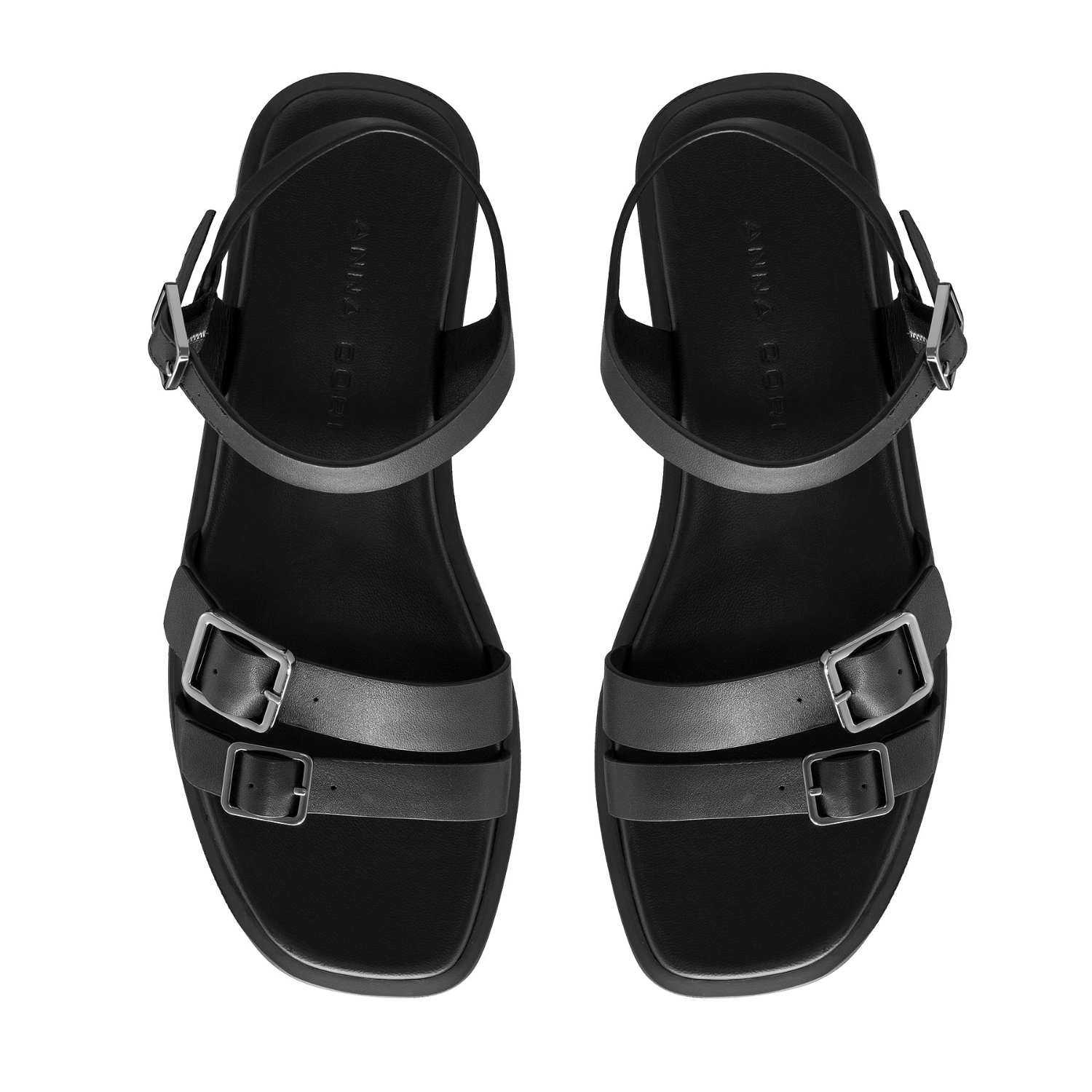 Picture of Women Leather Sandals 8356 Vitello Black