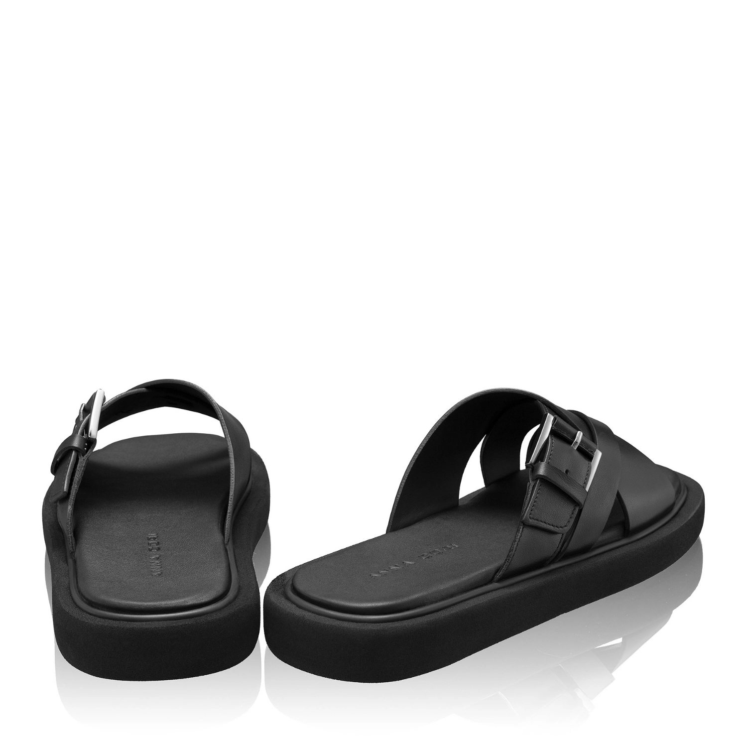 Picture of Women Leather Mules 8382 Vitello Black