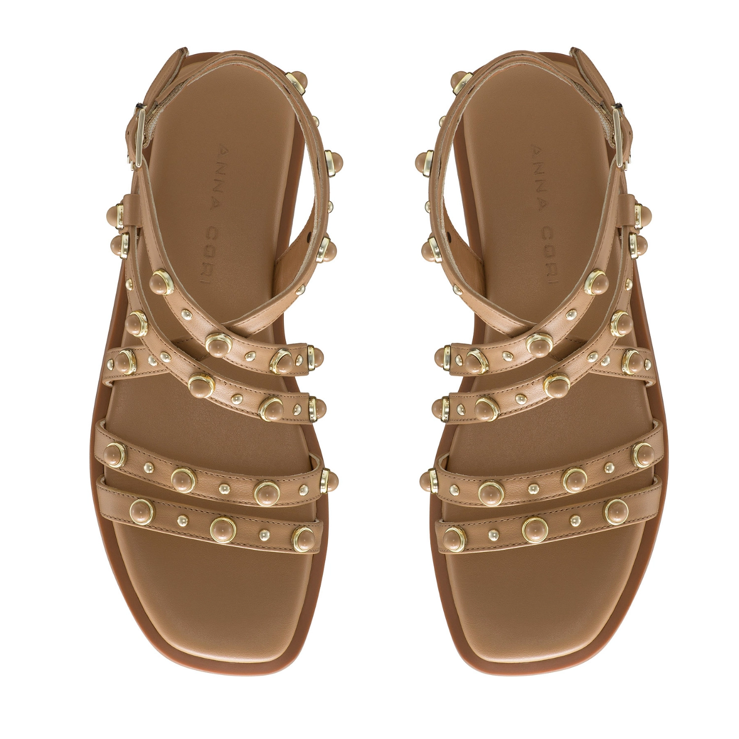 Picture of Women's Leather Sandals 8366 Vitello Cappuccino