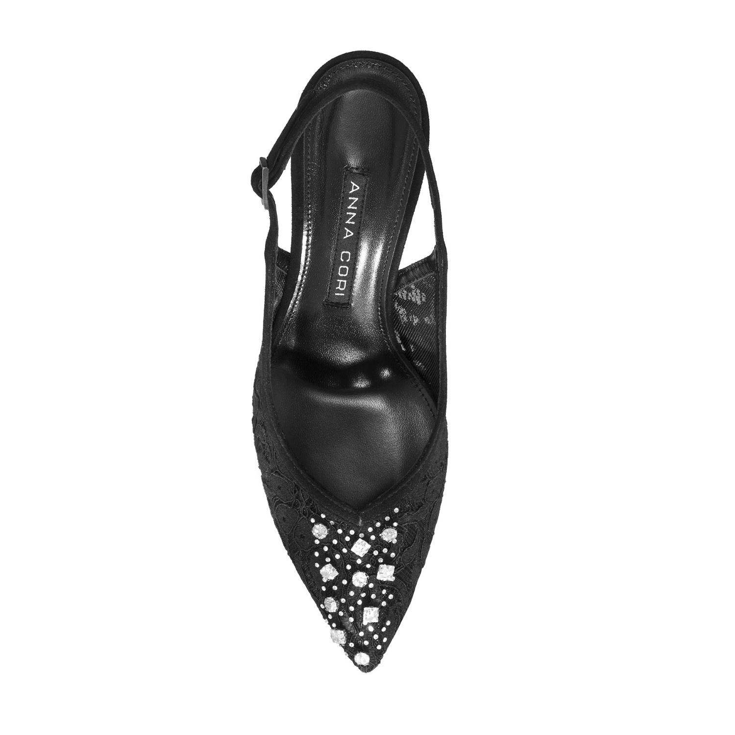 Imagine Pantofi Decupati Dama 8506 Camoscio+Rete Negru