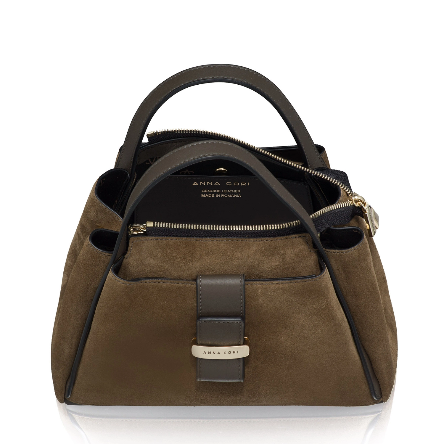 Picture of Women Leather Handbag DIONA 01 CROSTA+VIT MILITARE