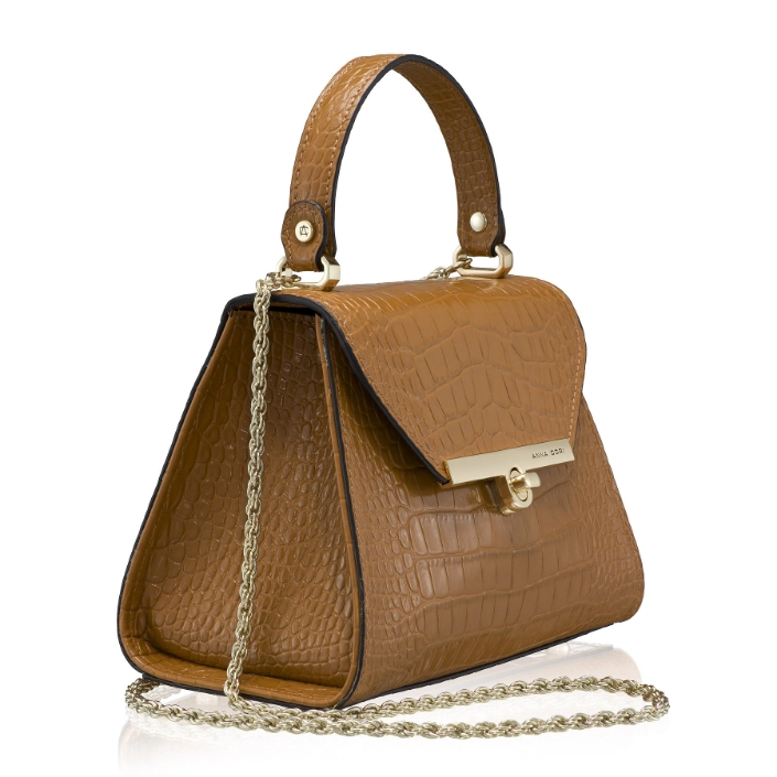 Geanta Dama de Mana MARY 01 CROCO CAMEL