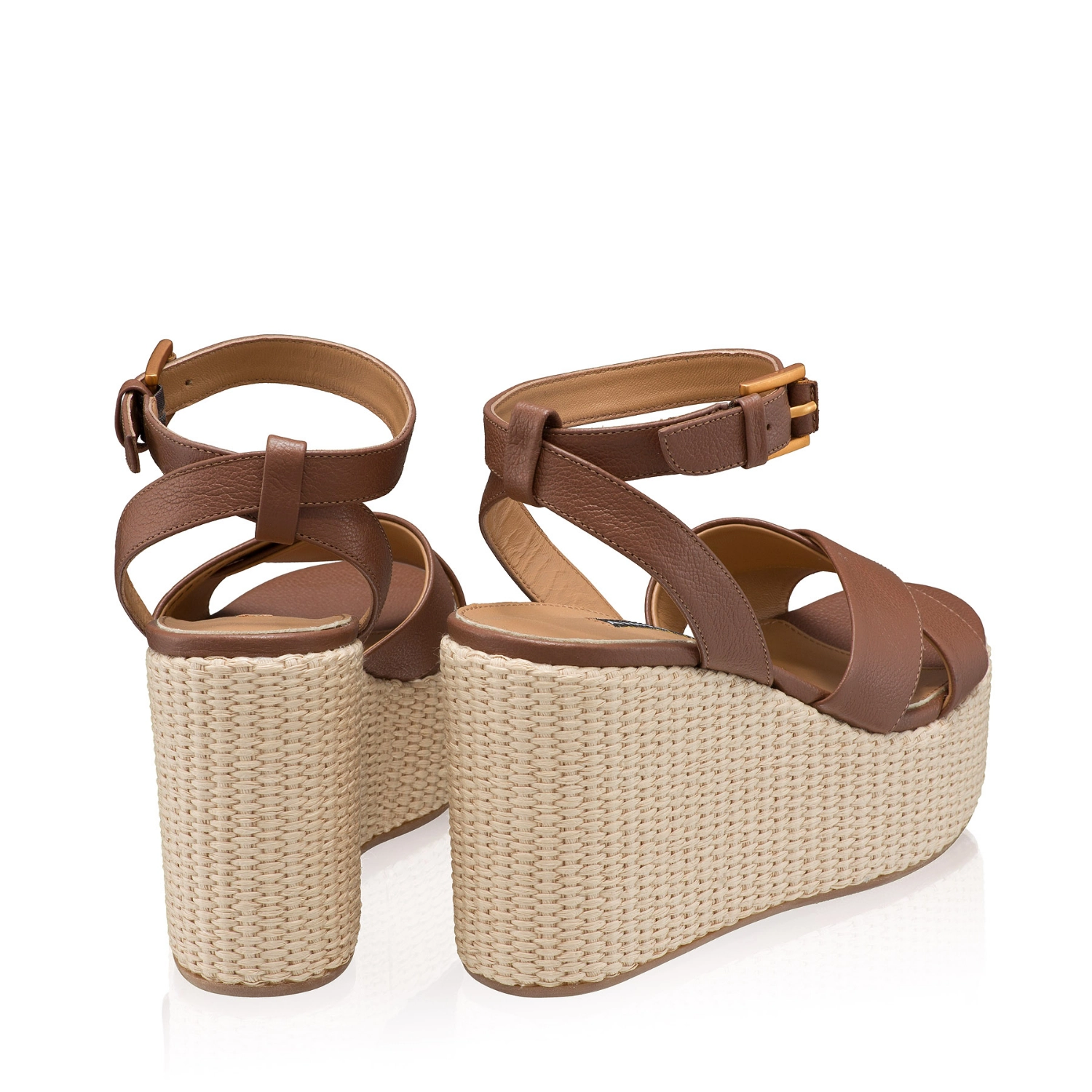 Picture of Women Leather Sandals 8089 Vitello Brown