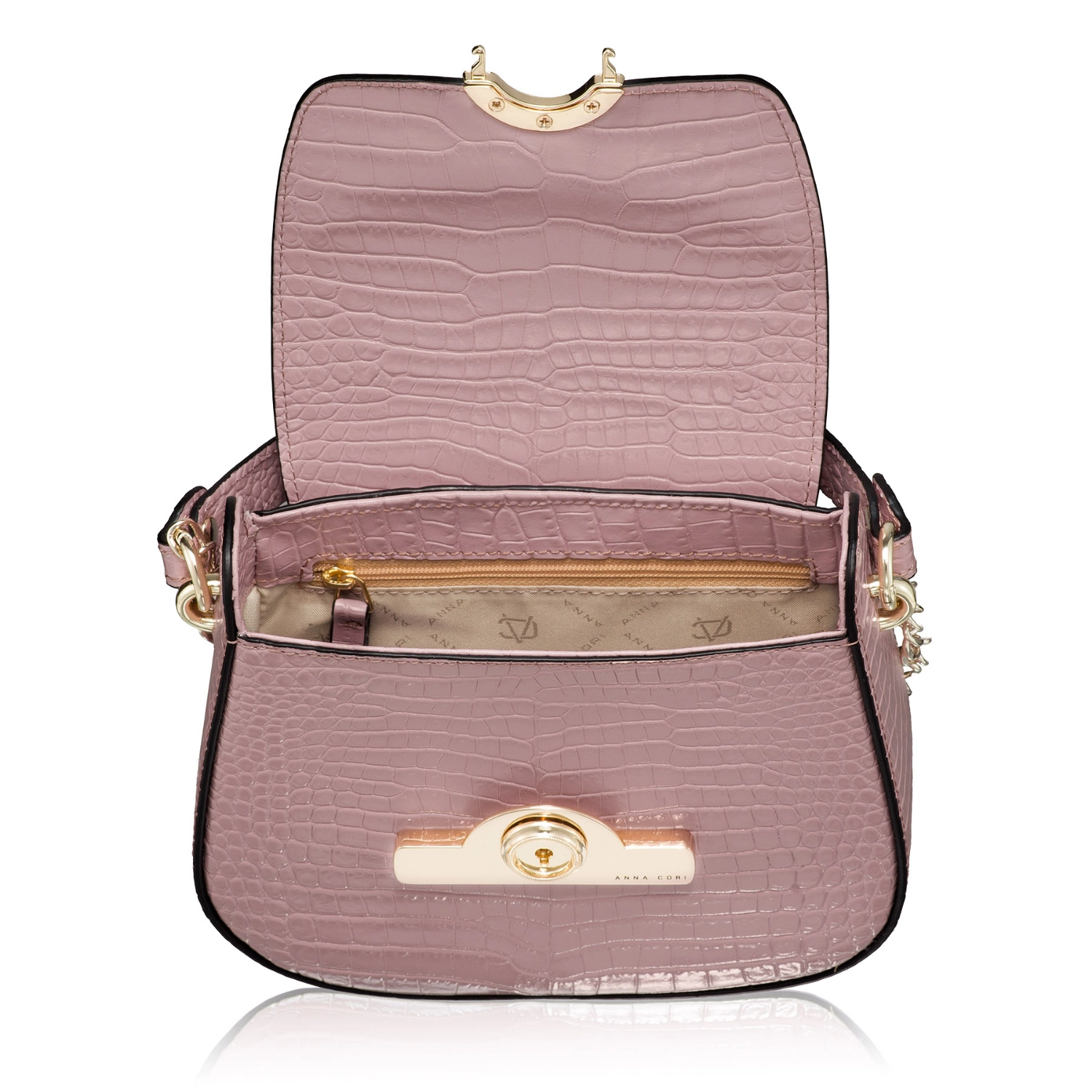 Imagine Geanta dama de umar DANYA CROCO PINK