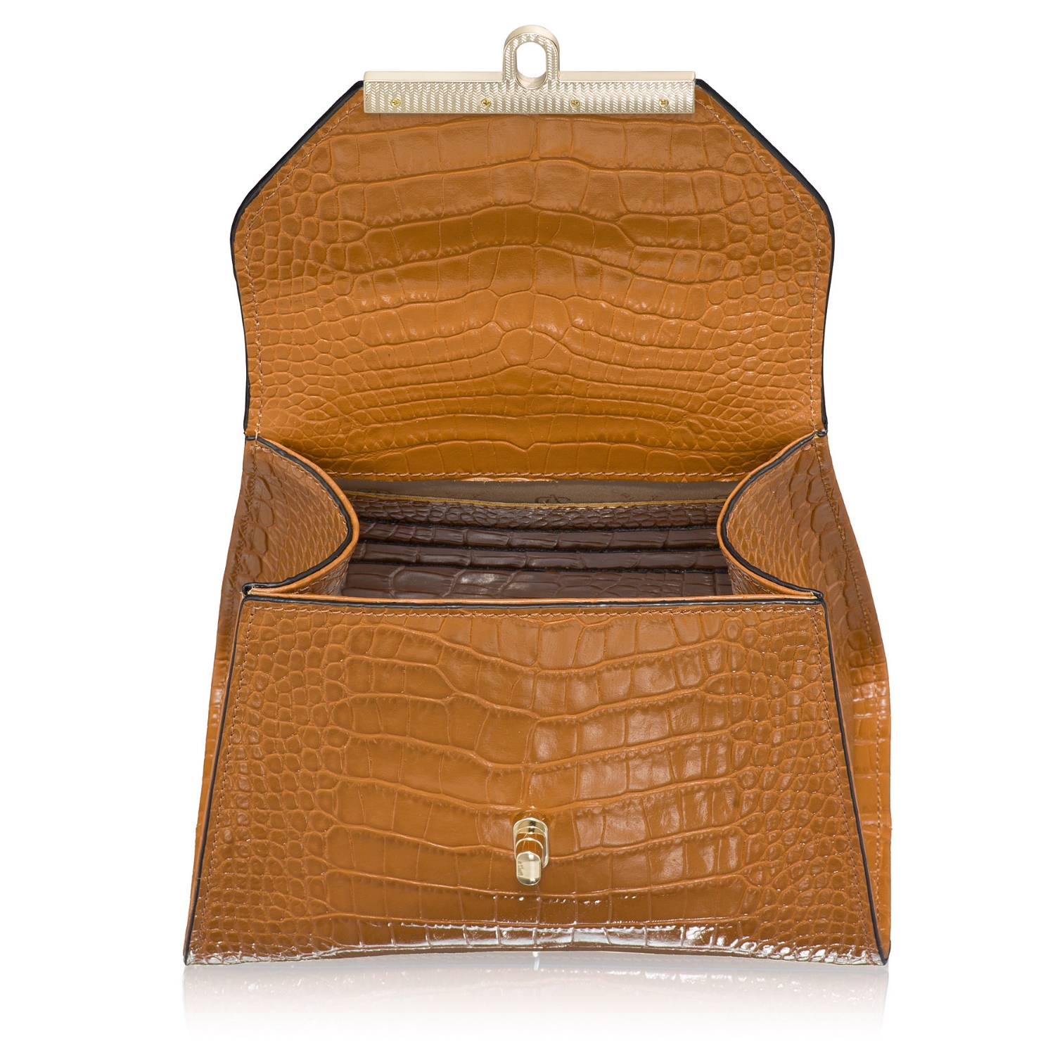 Imagine Geanta Dama de Mana MARY 01 CROCO CAMEL