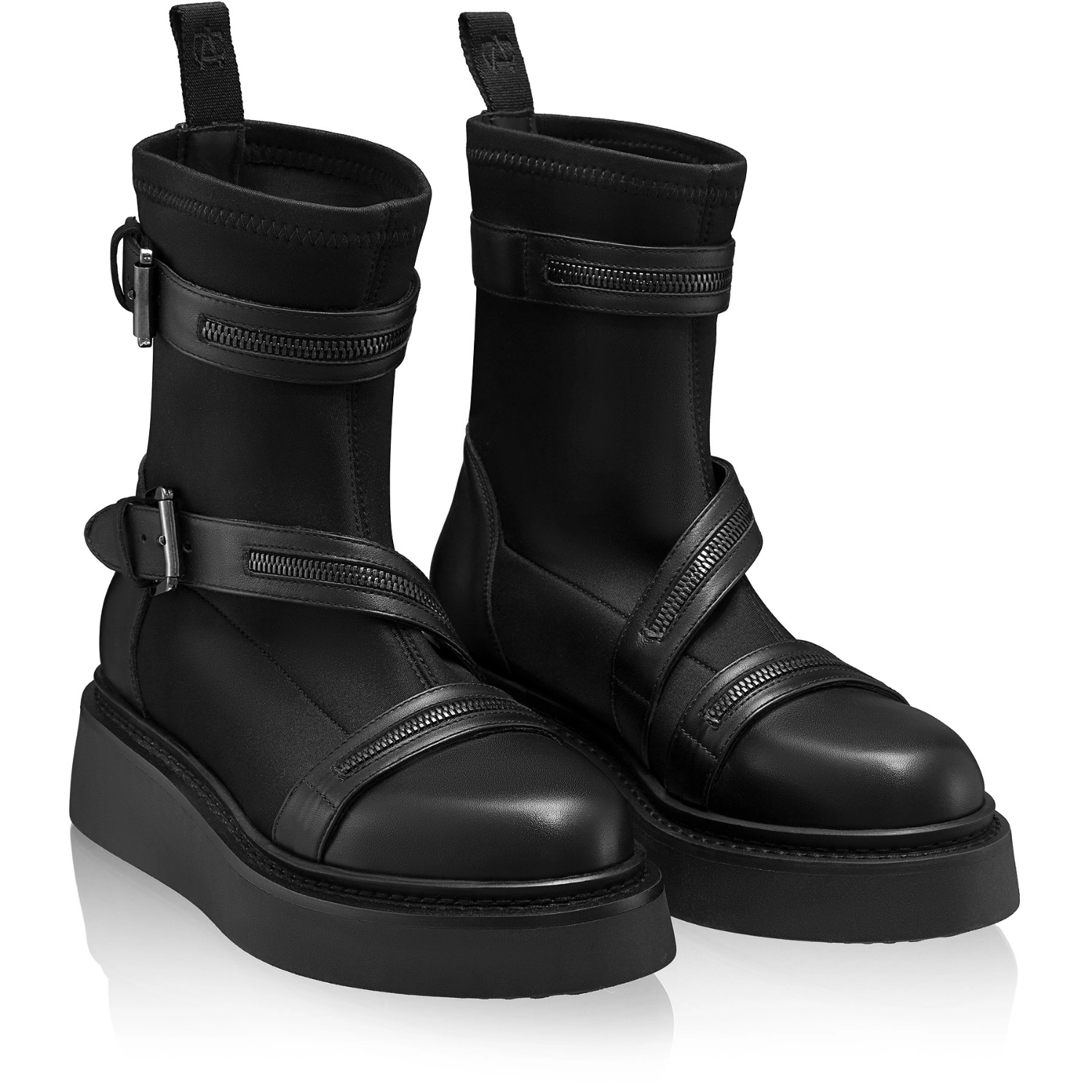 Imagine Ghete Dama 8608 Vitello+Stretch Negru
