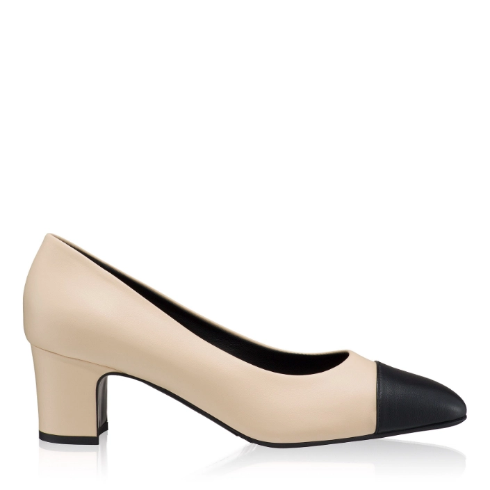 Imagine Pantofi Eleganti Dama 8605 Vitello Sabbia+Negru