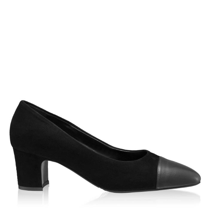 Imagine Pantofi Eleganti Dama 8605 Camoscio+Vitello Negru
