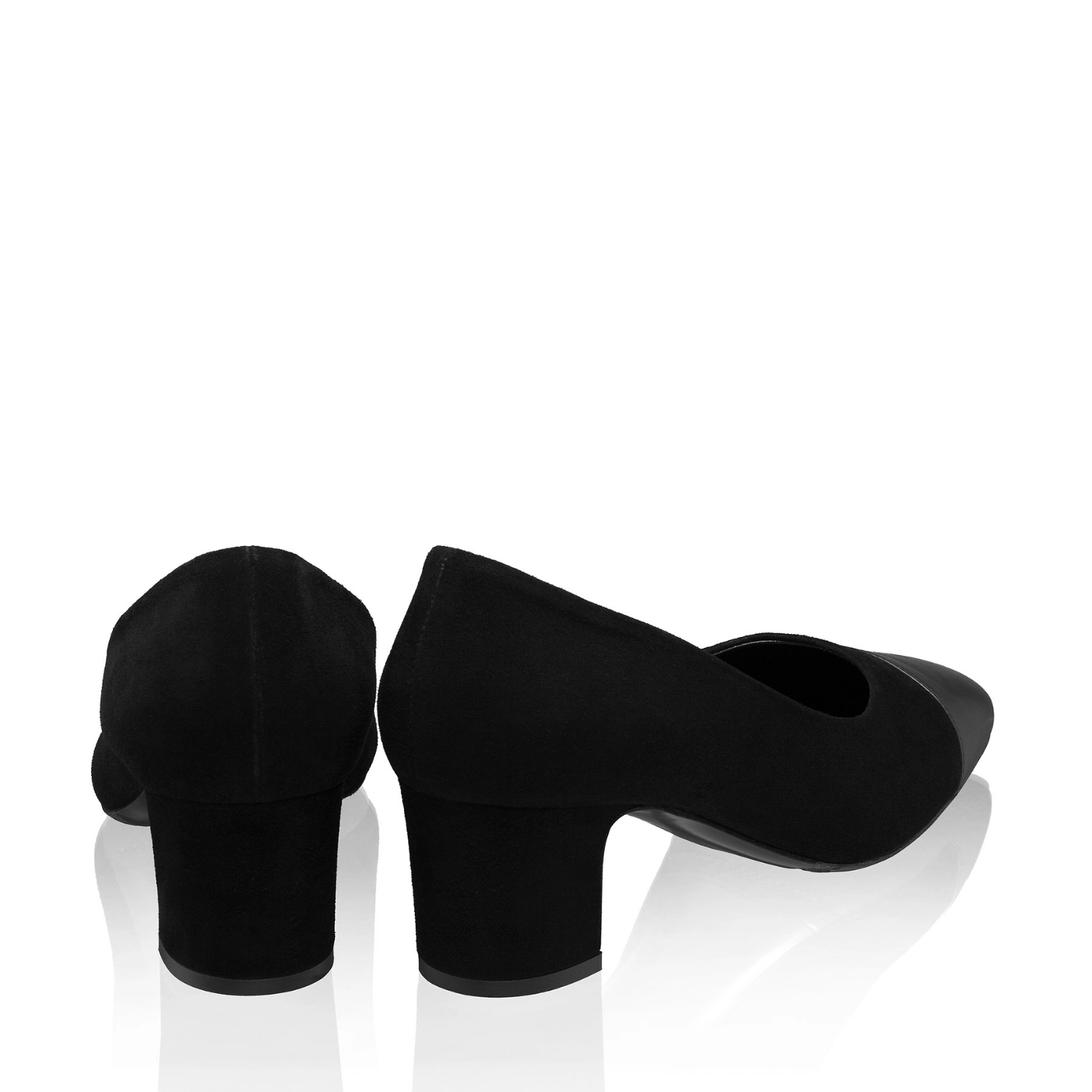 Imagine Pantofi Eleganti Dama 8605 Camoscio+Vitello Negru