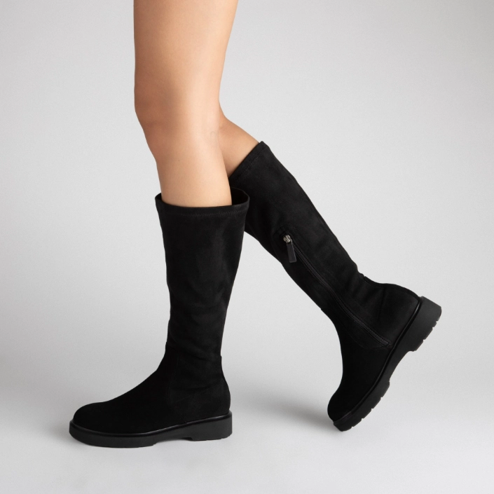 Cizme Dama 8537 Camoscio+Stretch Negru