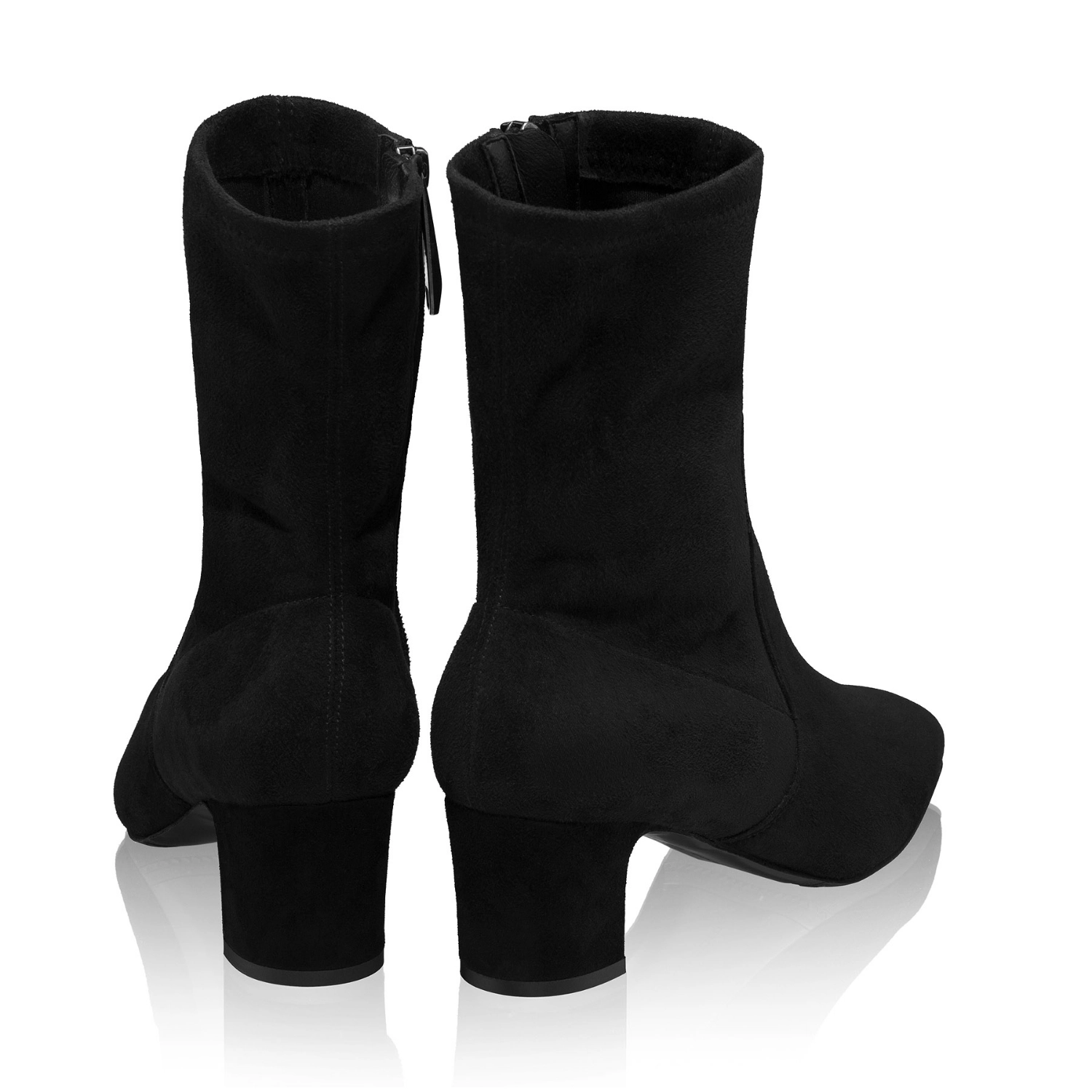 Imagine Botine Dama 8545 Camoscio+Stretch Negru