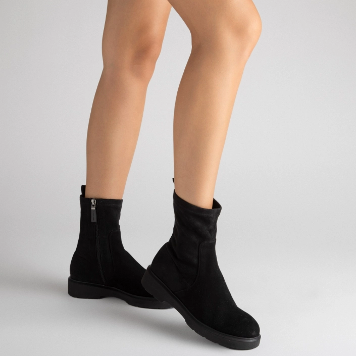 Women's Boots 8536 Camoscio+Stretch Black