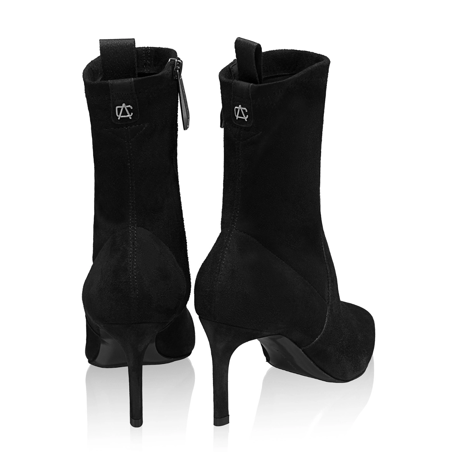 Imagine Botine Dama 8611 Camoscio+Stretch Negru
