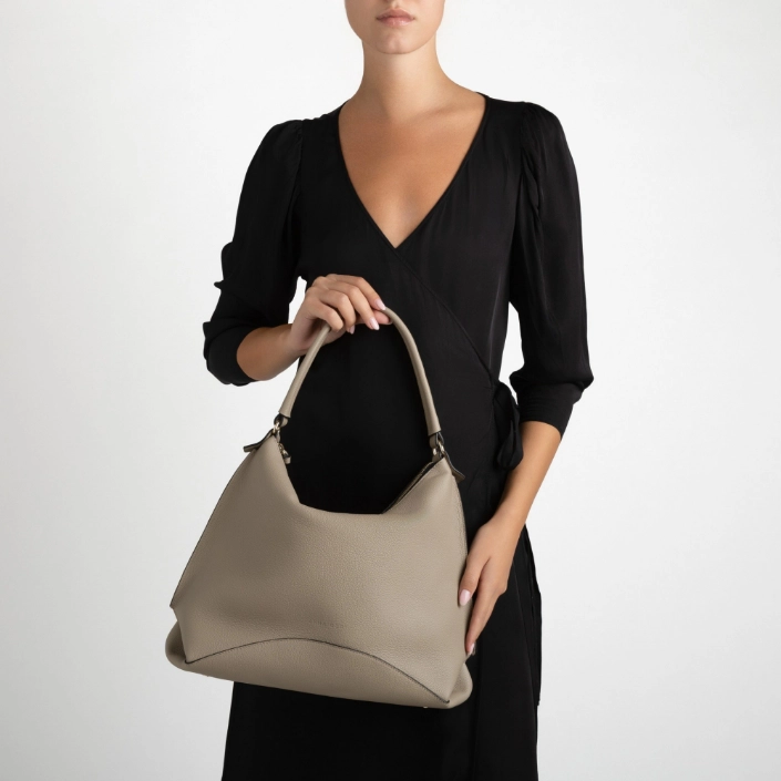 Geanta dama de umar NELY 01 BOTTALATO TAUPE
