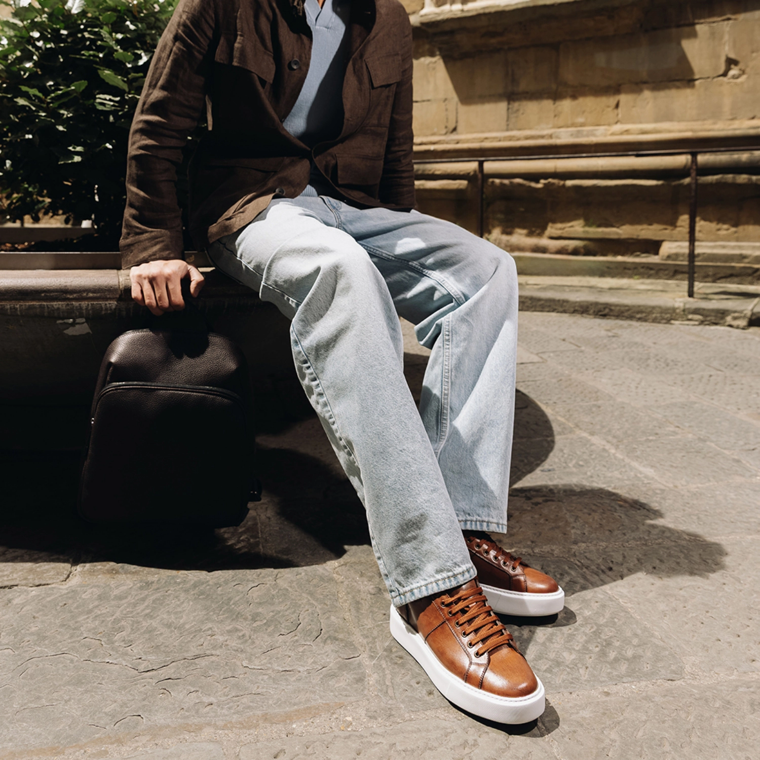 Picture of Men genuine leather sports shoes 6897 Vitello Brown