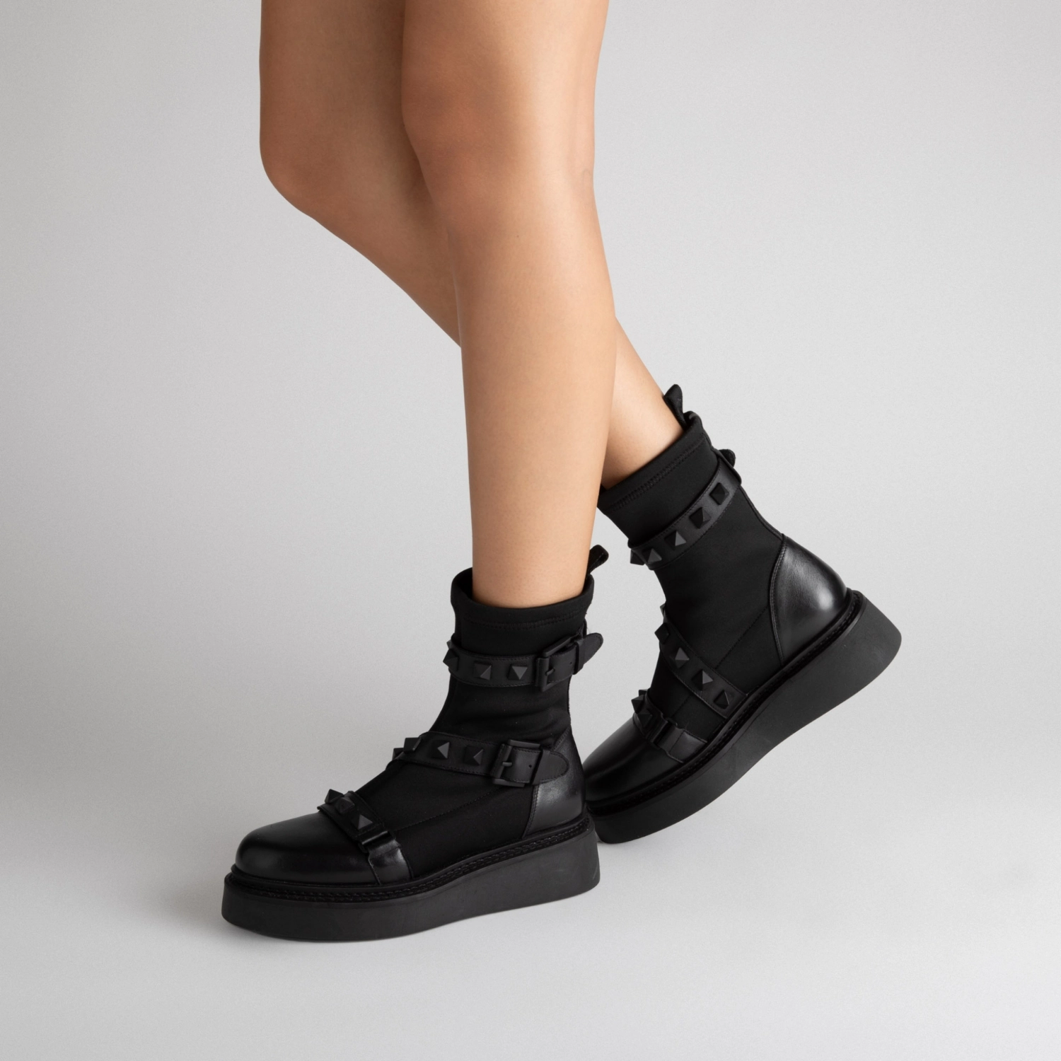 Imagine Ghete Dama 8560 Vitello+Stretch Negru