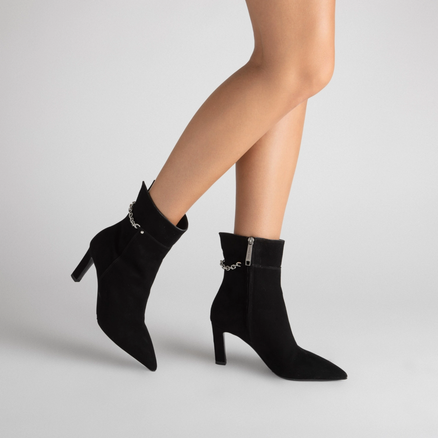 Imagine Botine Dama 8636 Camoscio Negru