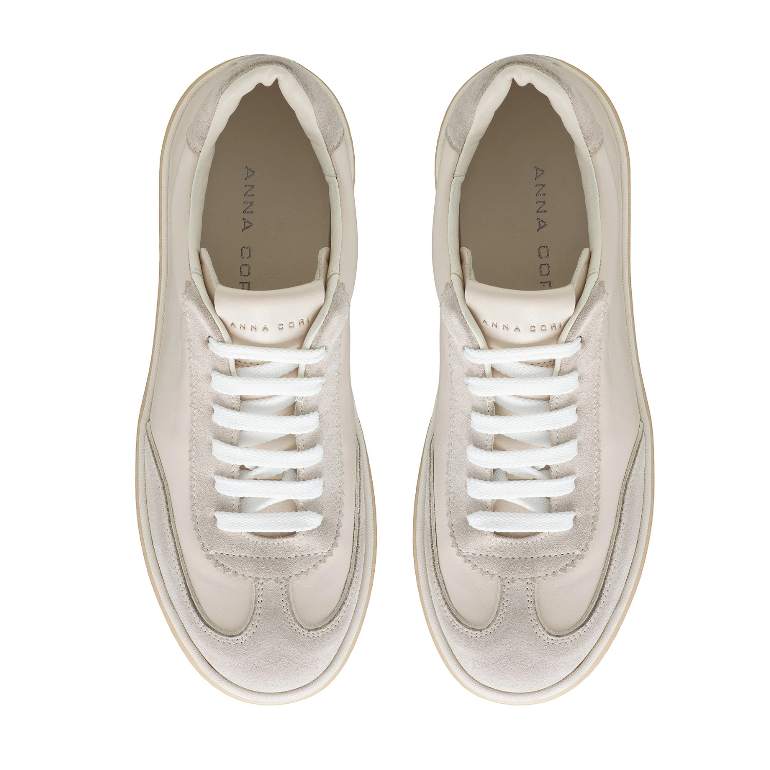 Imagine Pantofi Sport Dama 8658 Vitello Nude+Crosta Bej